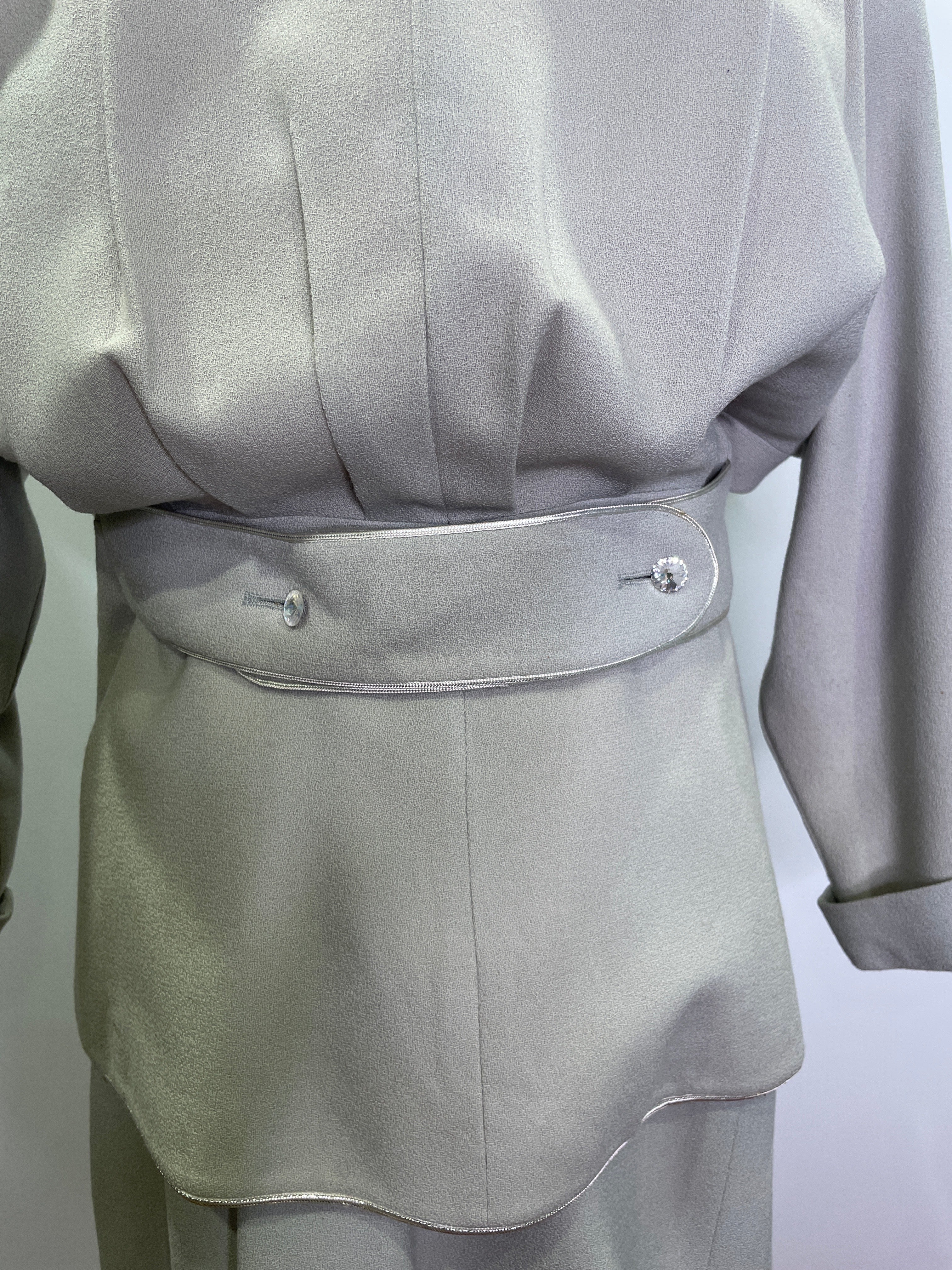 1980s Nora Miller Dynasty Collection Two-Piece Rhinestone Suit