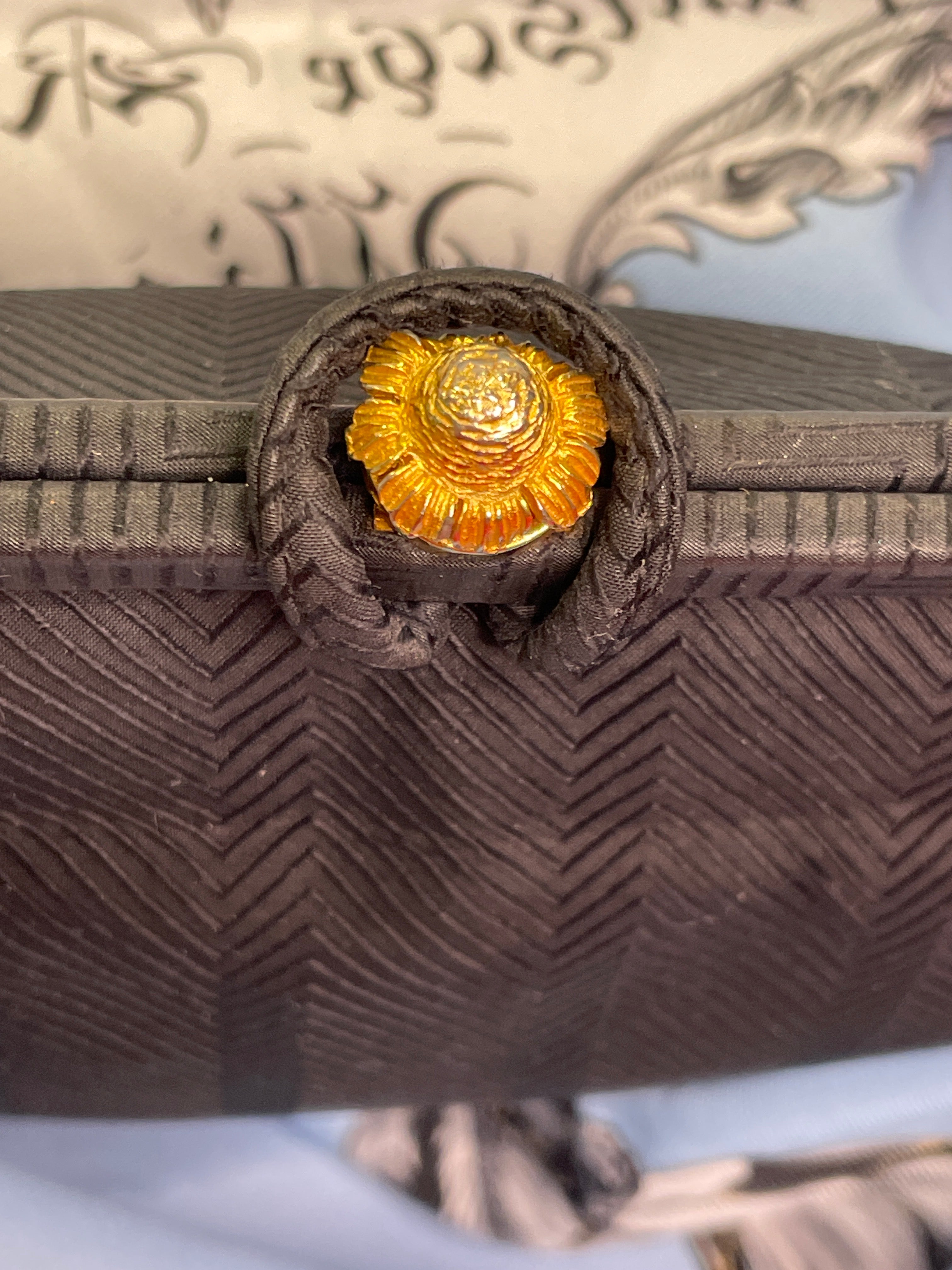 Joseph Shoes Vintage Evening Bag | 1960s–70s Woven Clutch with Flower Snap Closure