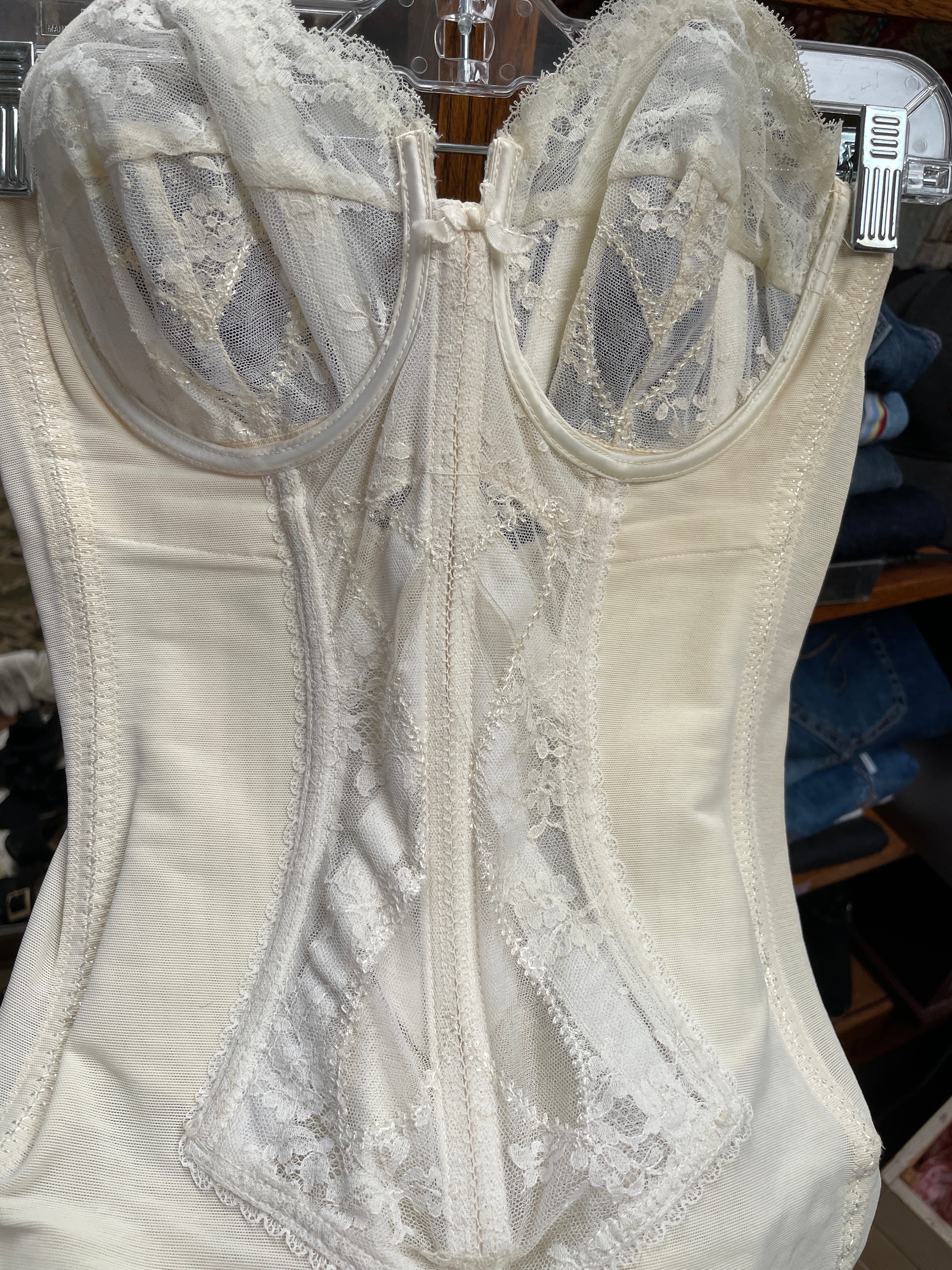 Vintage Corde de Parie Union Made Bustier Corset | 34C | French Lace | Garter Hooks | Rare
