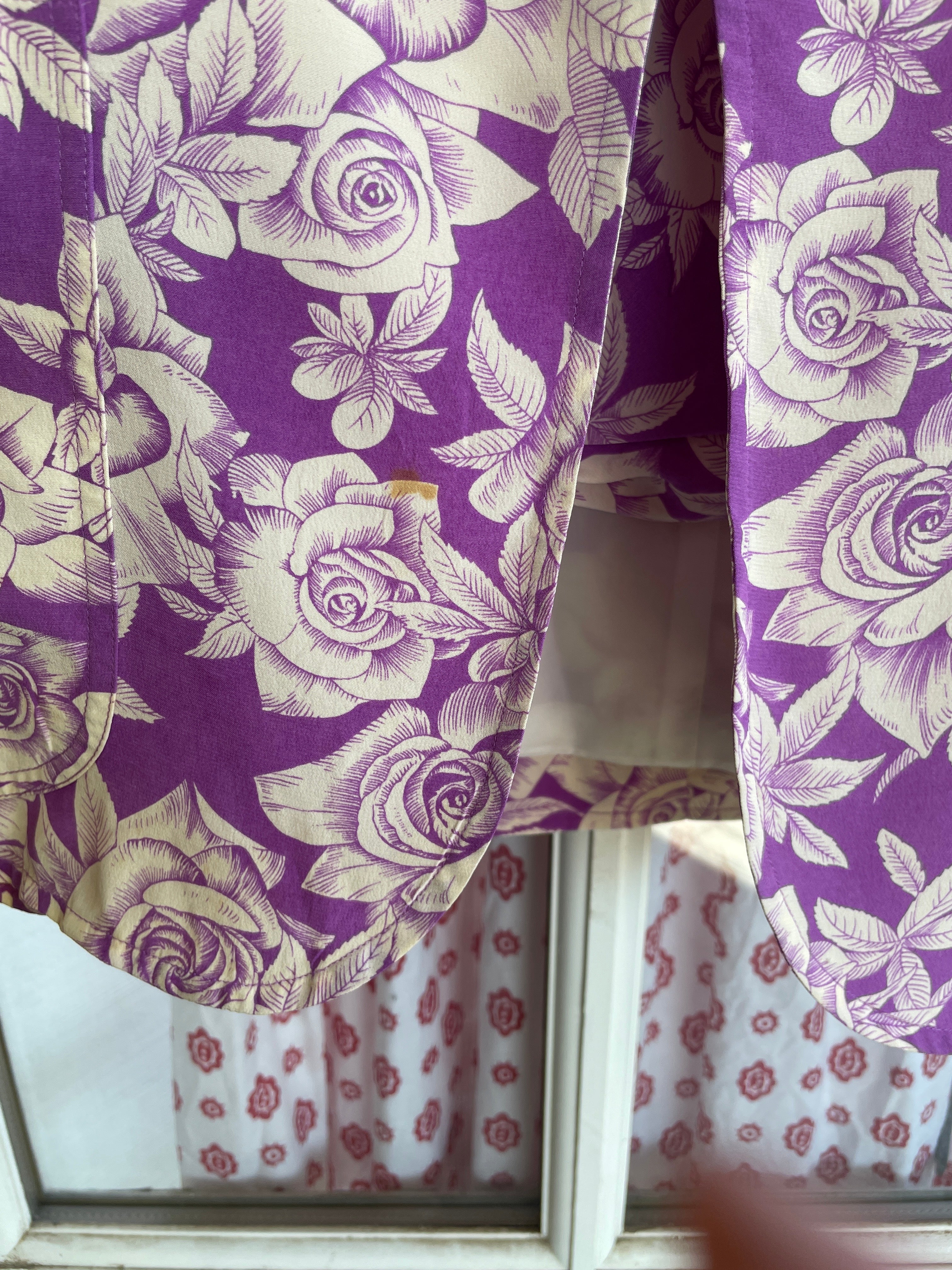 Ungaro Vintage Purple & Cream Floral Two-Piece Set — Jacket & Top