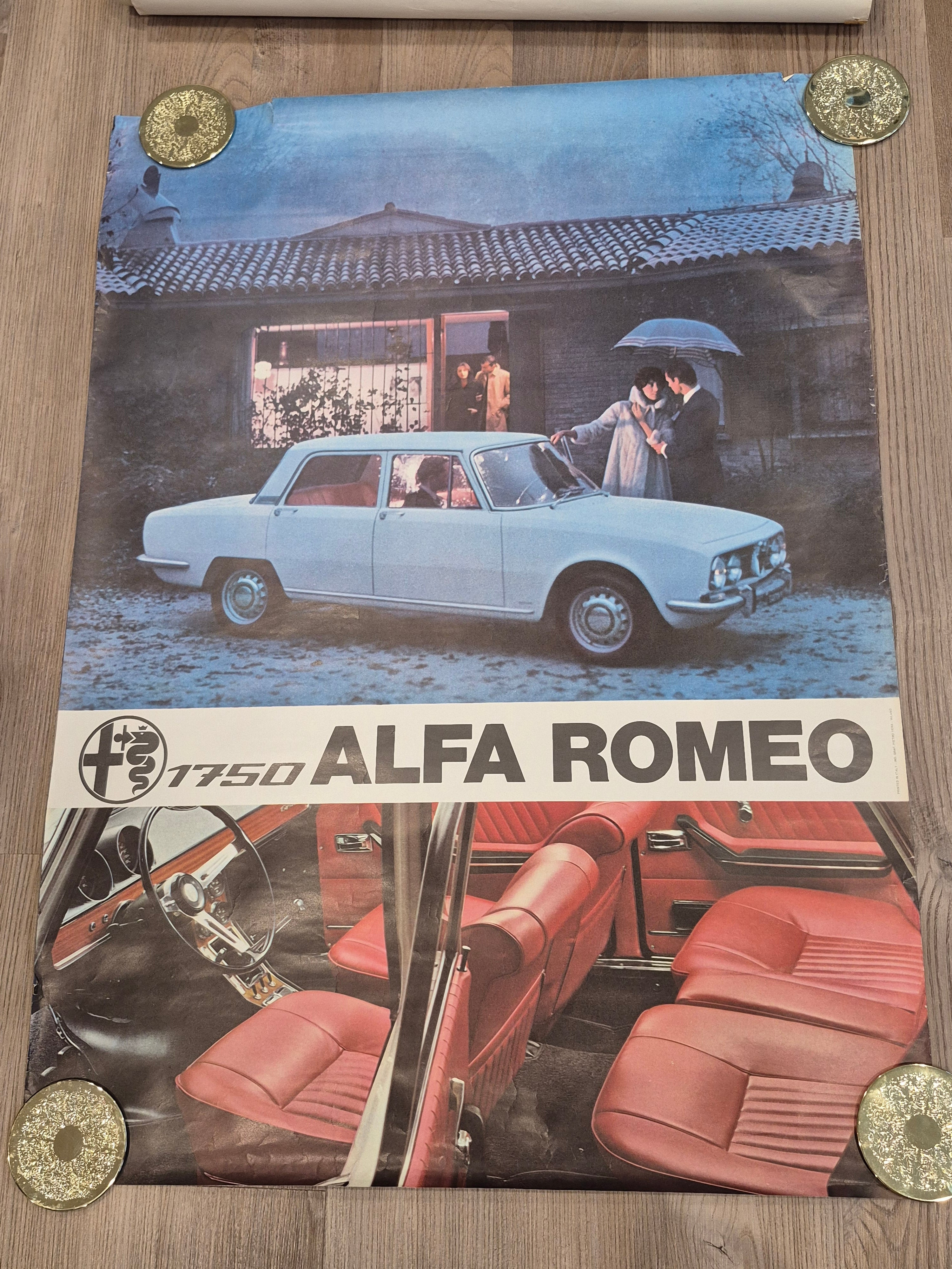 Vintage 1750 Alfa Romeo Berlina Advertising Poster - Original Italian Print (Copy)