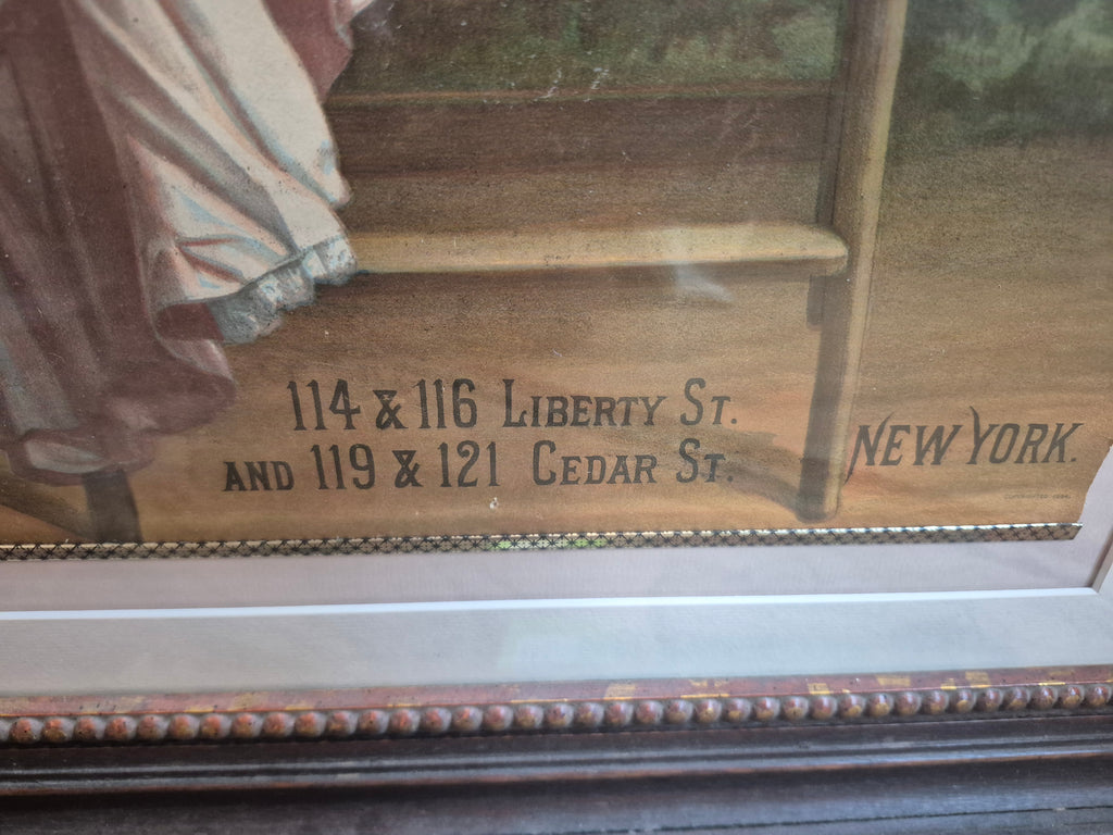 Solace Tobacco victorian original Lithograph 1884 framed advertisement