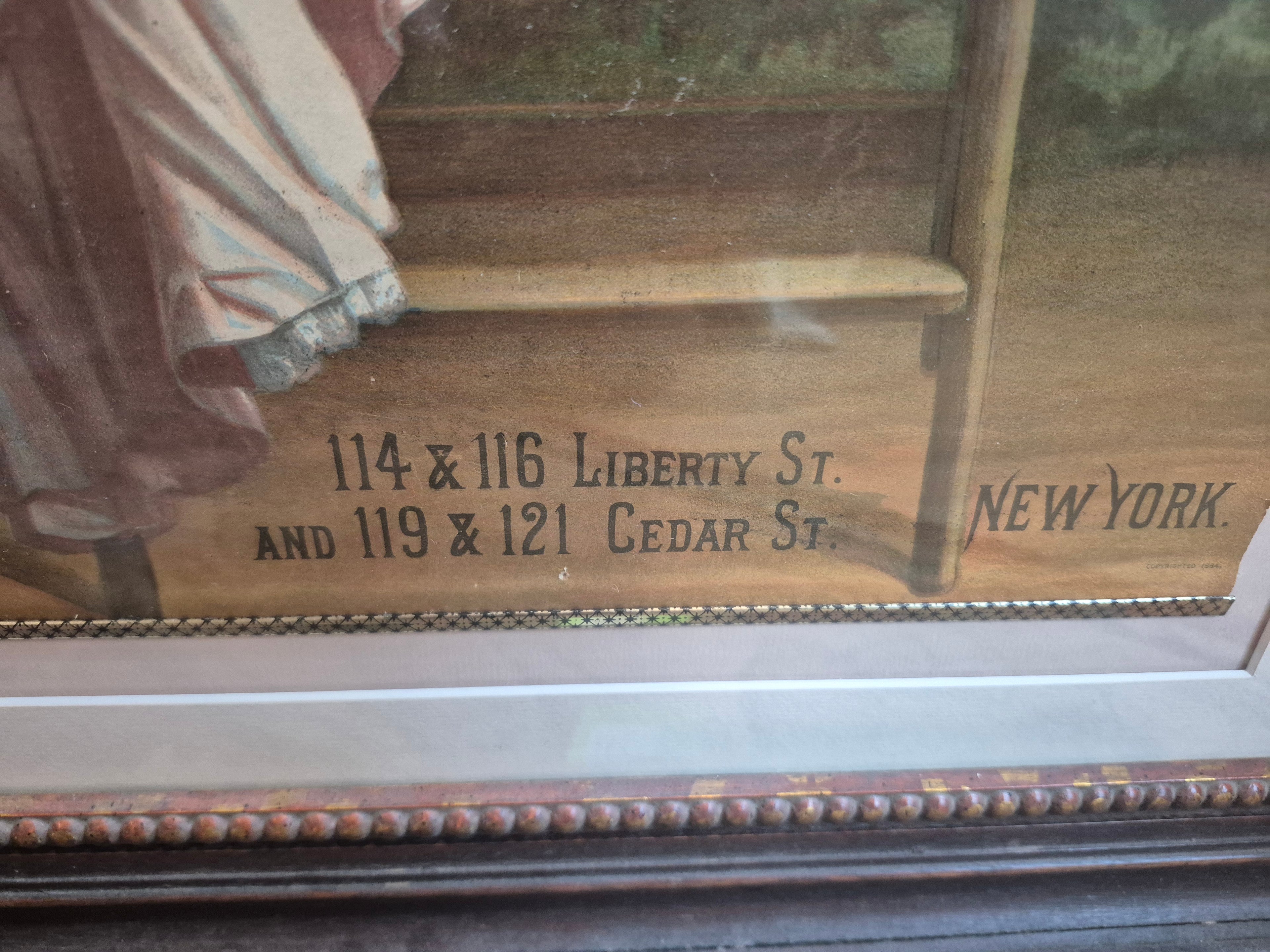 Solace Tobacco victorian original Lithograph 1884 framed advertisement