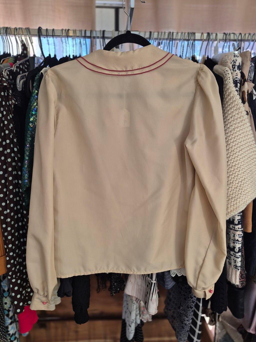 Vintage 1960s Silk Blouse with Peter Pan Collar