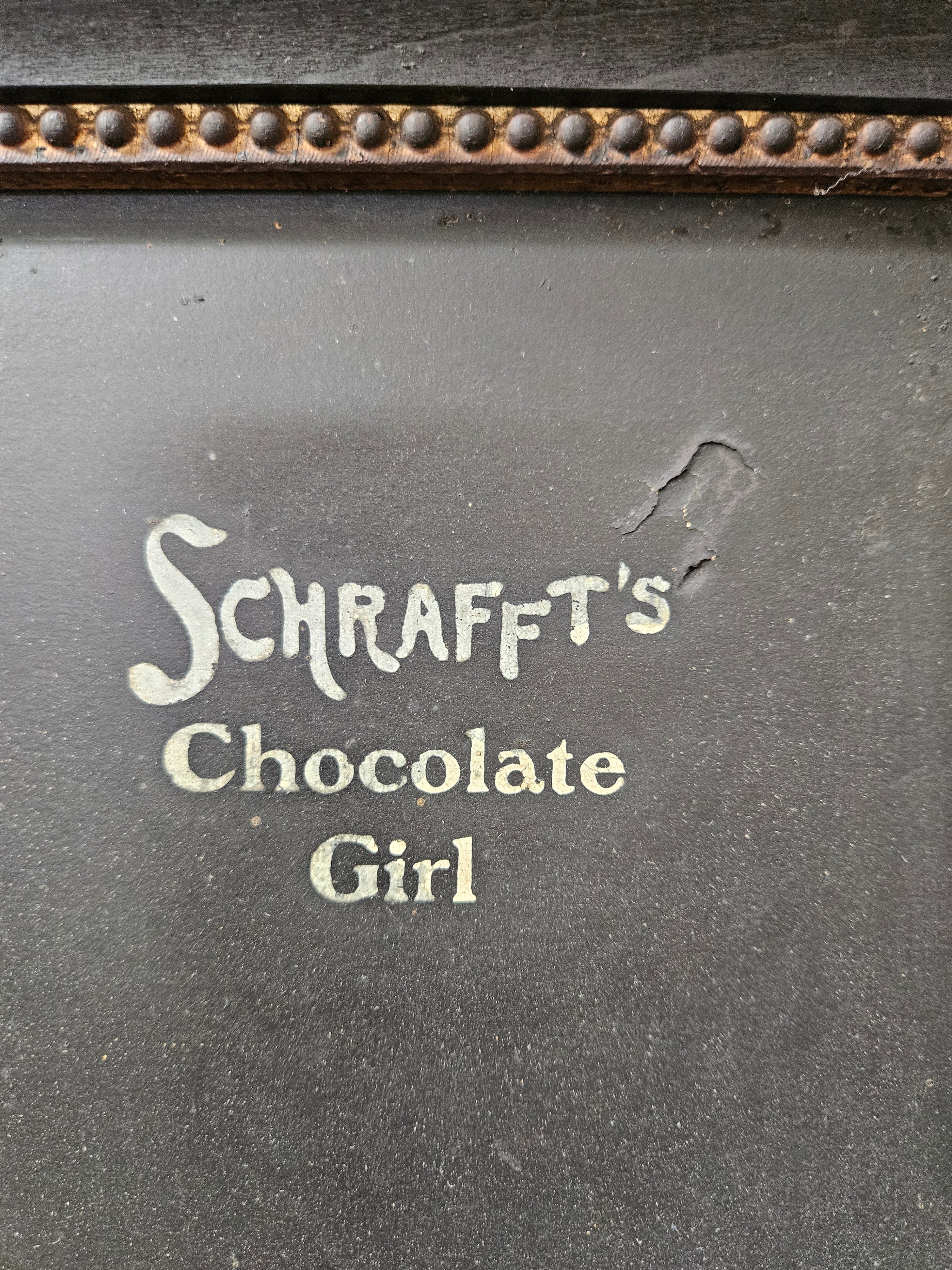 Vintage Schrafft's Chocolate Girl Advertising Print - Circa 1900 Original Canvas Framed