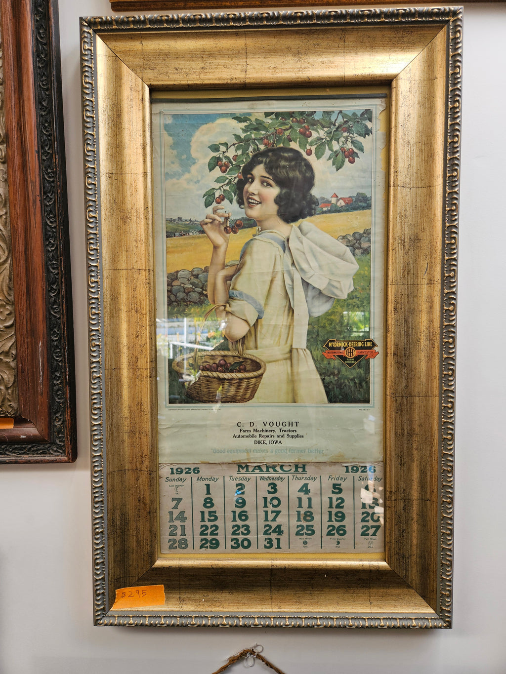 Vintage 1926 McCormick-Deering Farm Equipment Advertising Calendar - Framed Original