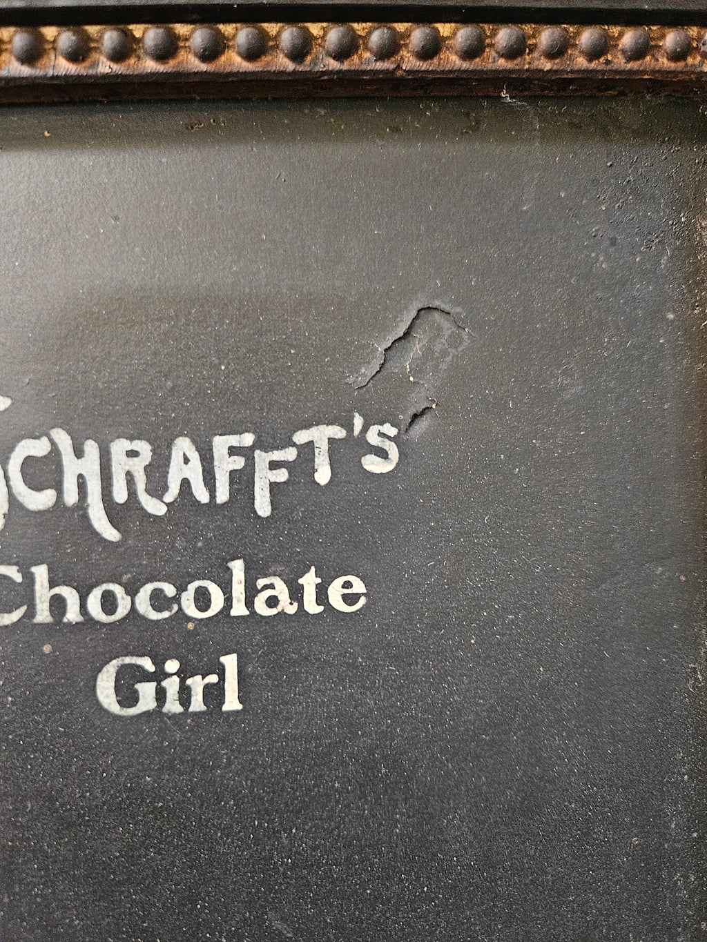 Vintage Schrafft's Chocolate Girl Advertising Print - Circa 1900 Original Canvas Framed