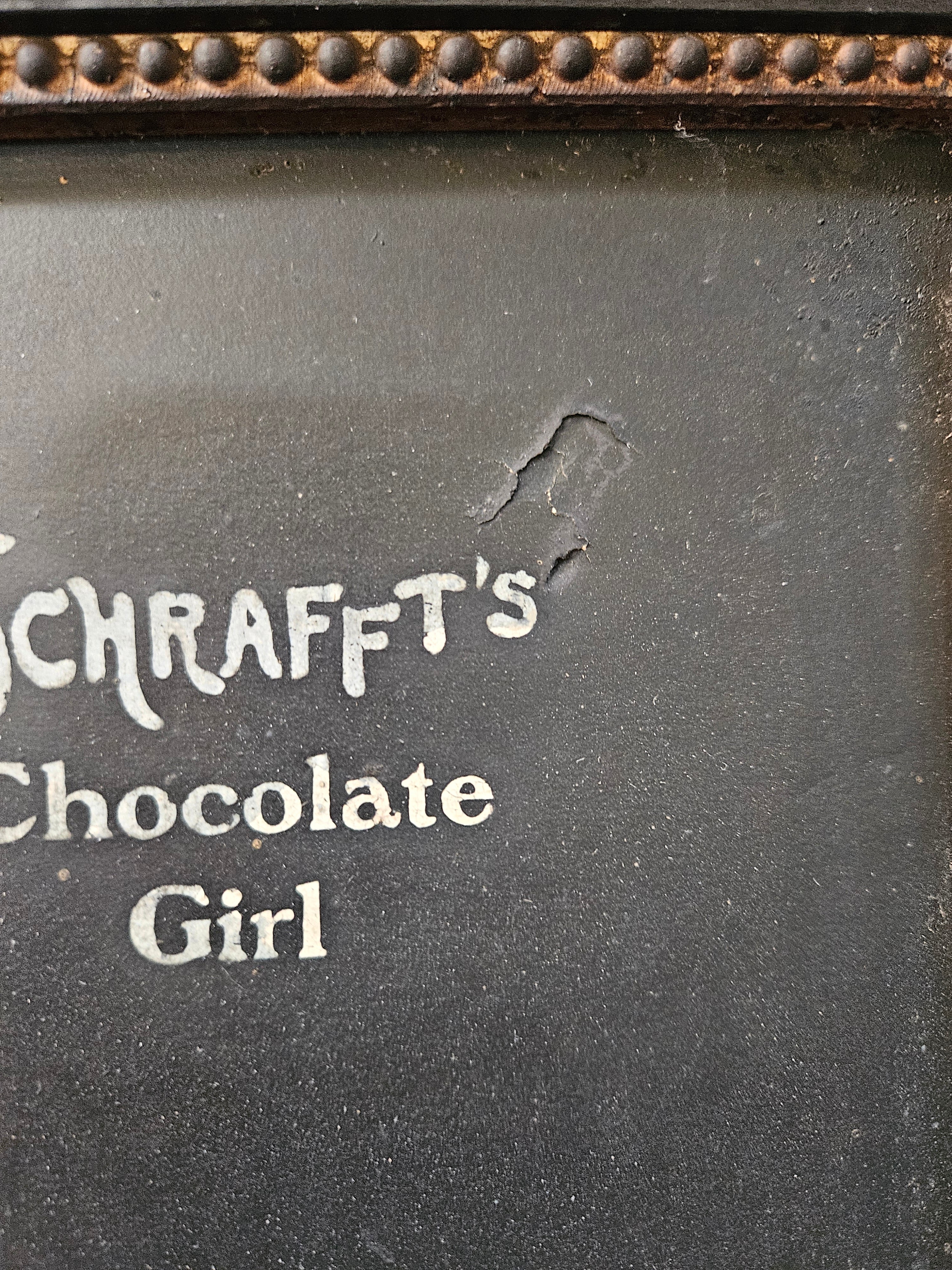 Vintage Schrafft's Chocolate Girl Advertising Print - Circa 1900 Original Canvas Framed