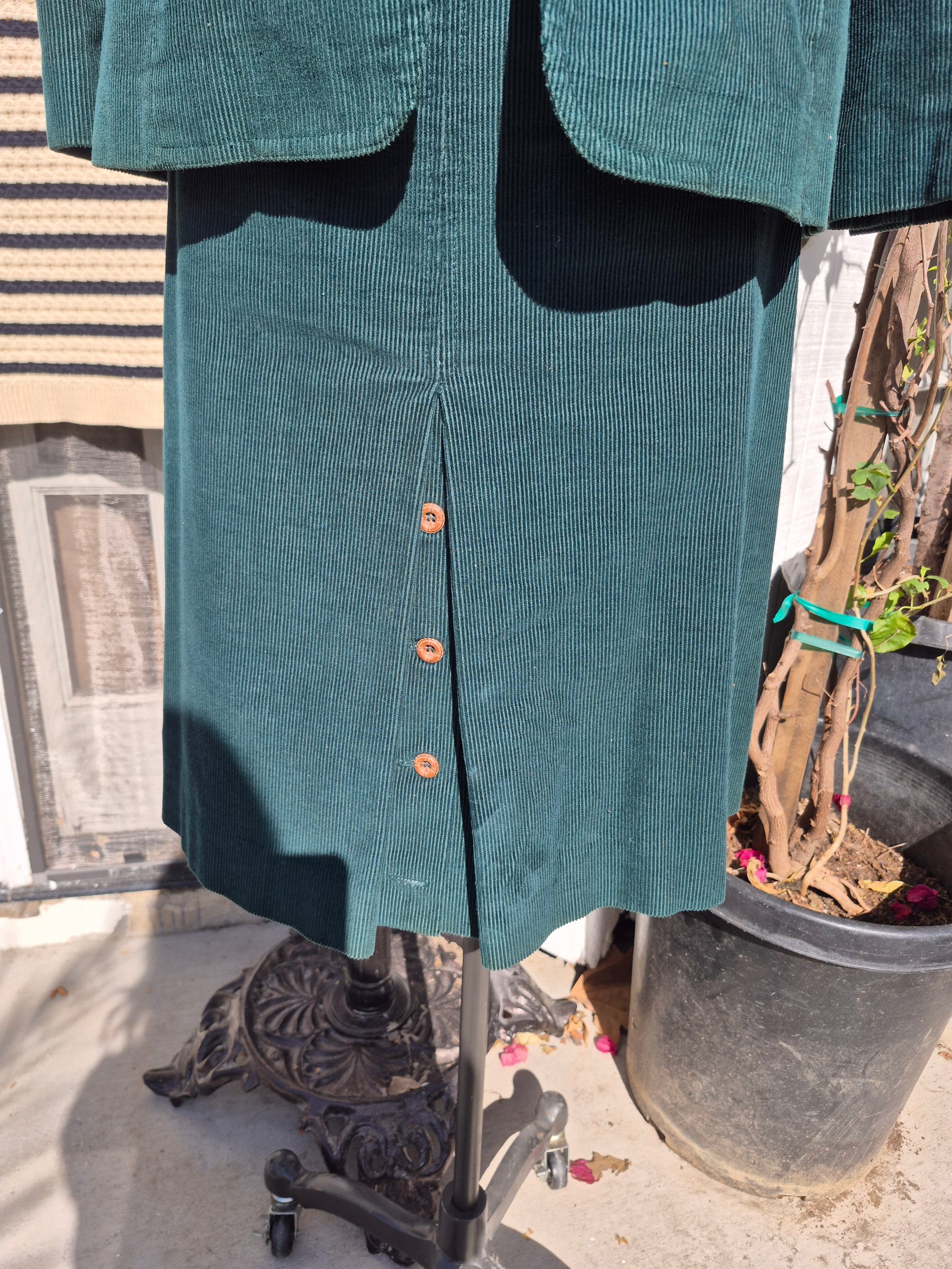 Vintage Panther Green Corduroy 3-Piece Suit