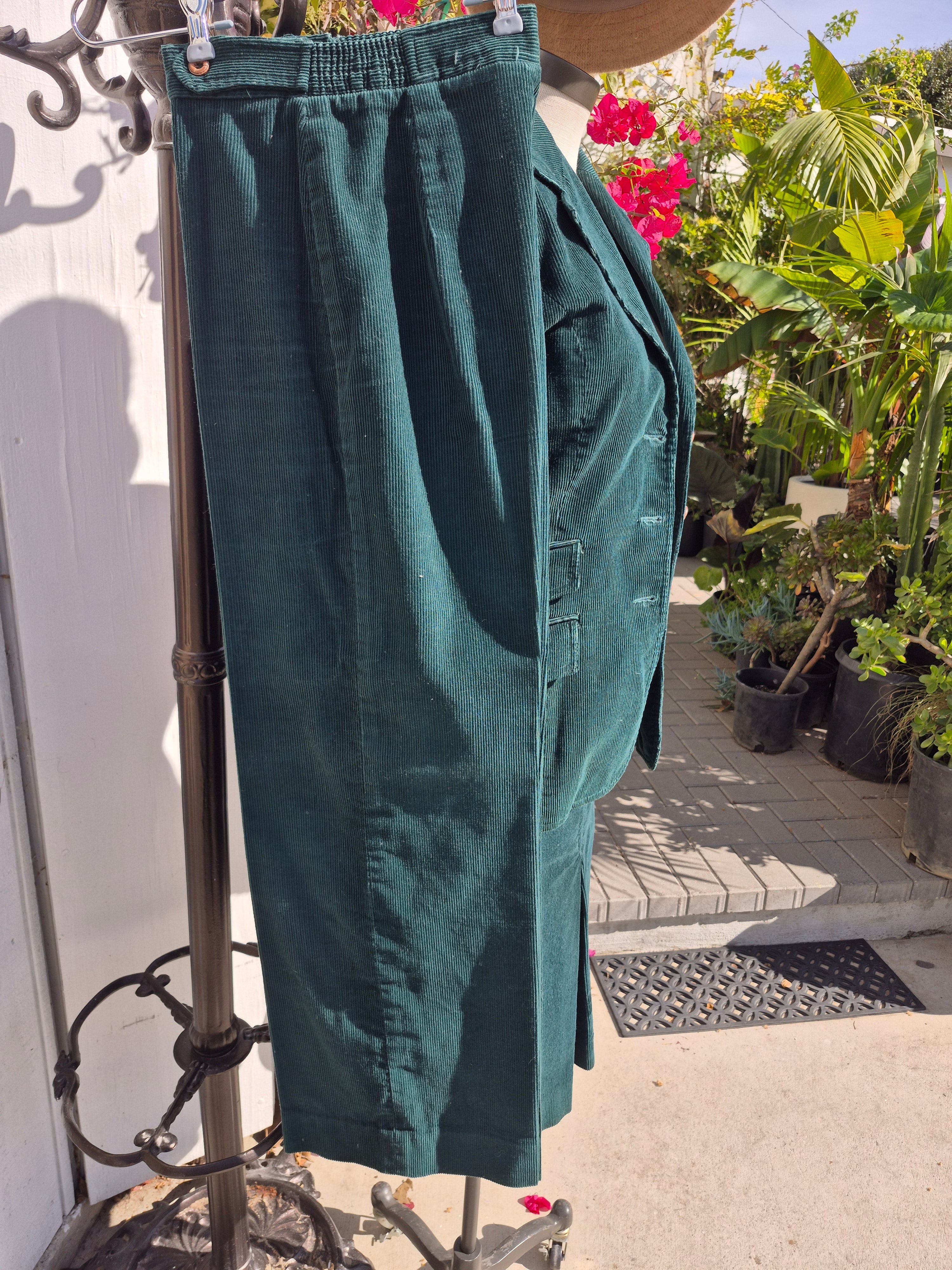 Vintage Panther Green Corduroy 3-Piece Suit