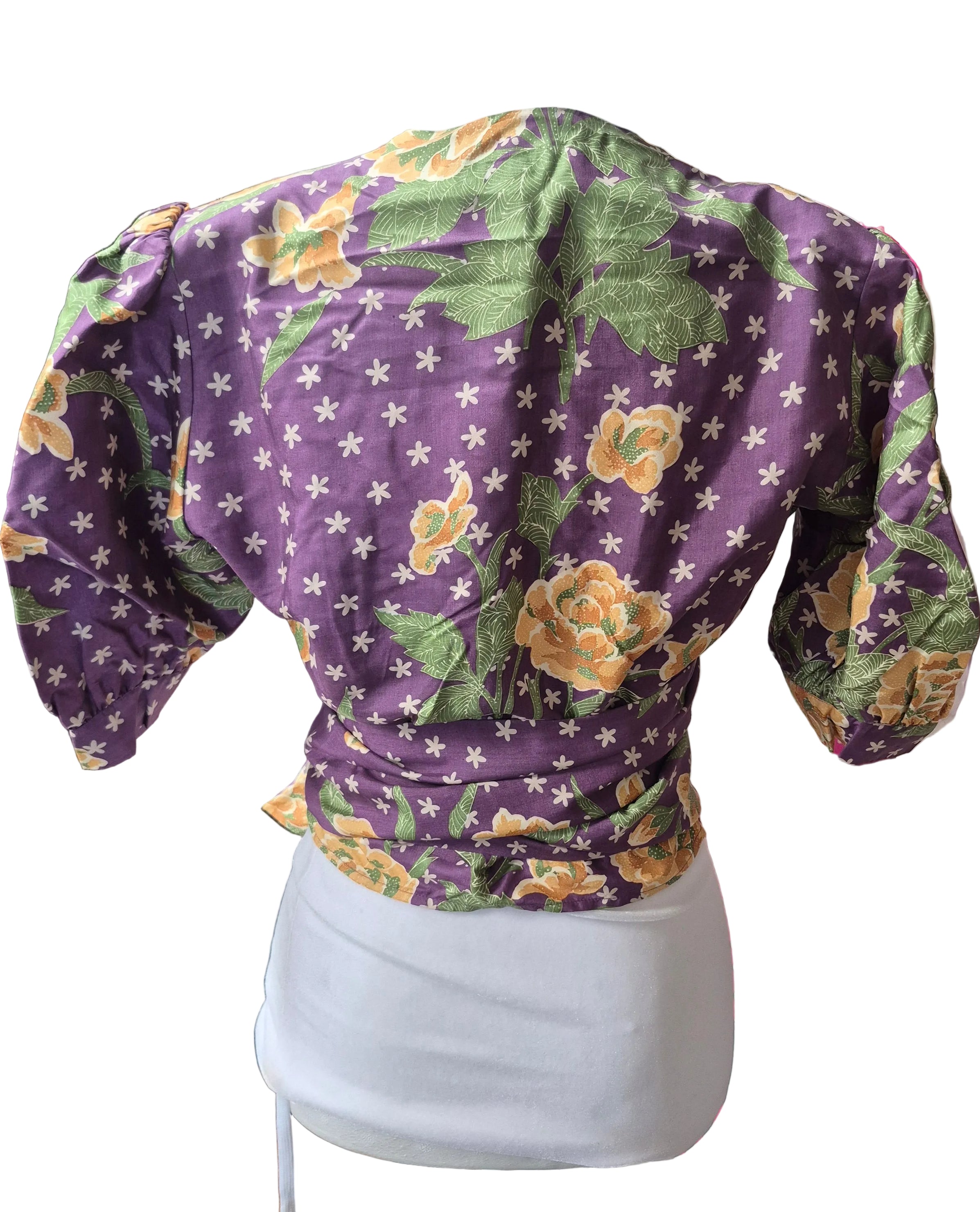 Vintage Saint Laurent Floral Wrap Blouse