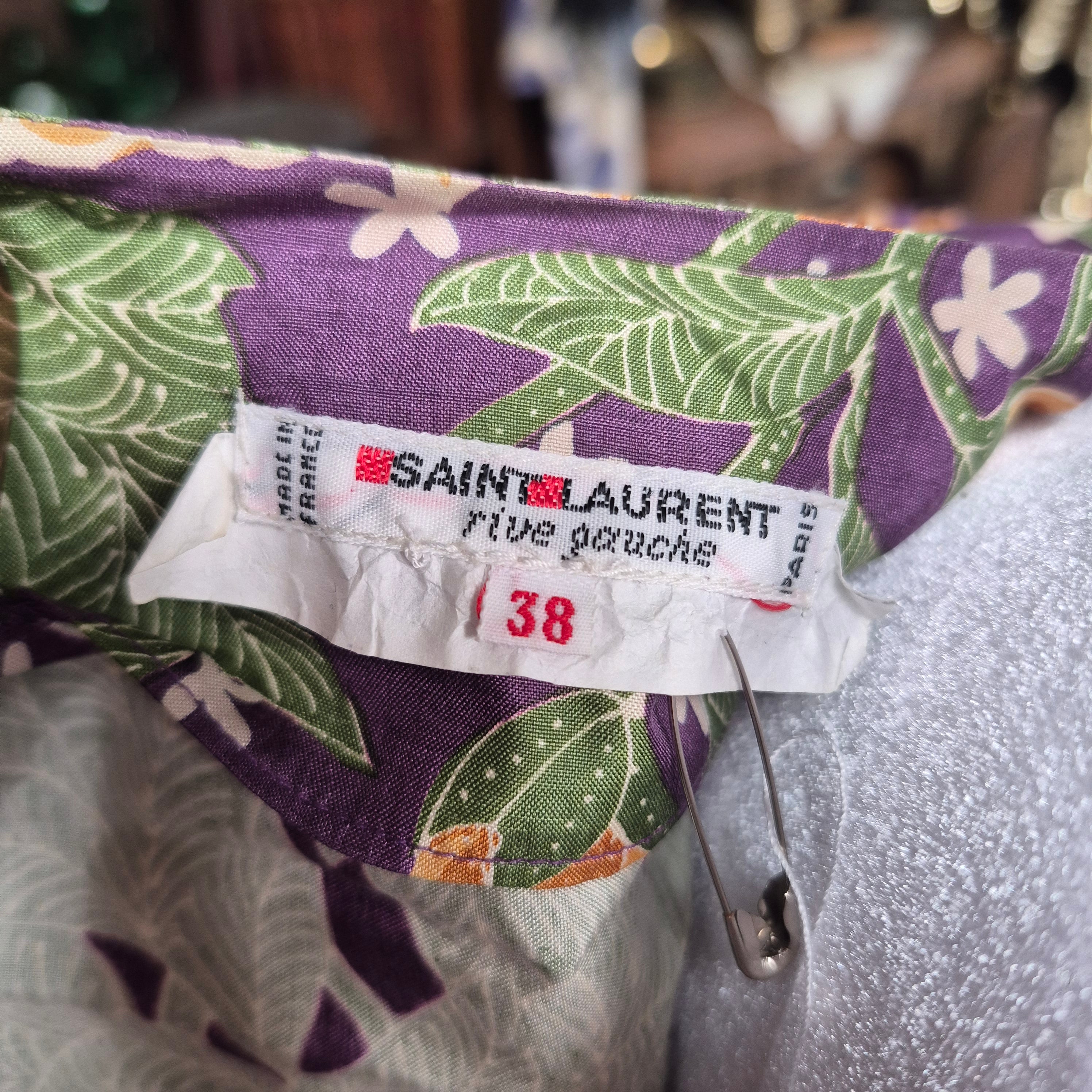 Vintage Saint Laurent Floral Wrap Blouse