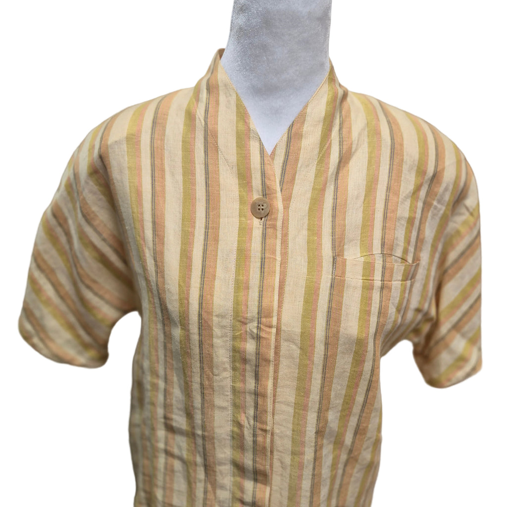 Gucci 1970s Linen Blouse Size 38