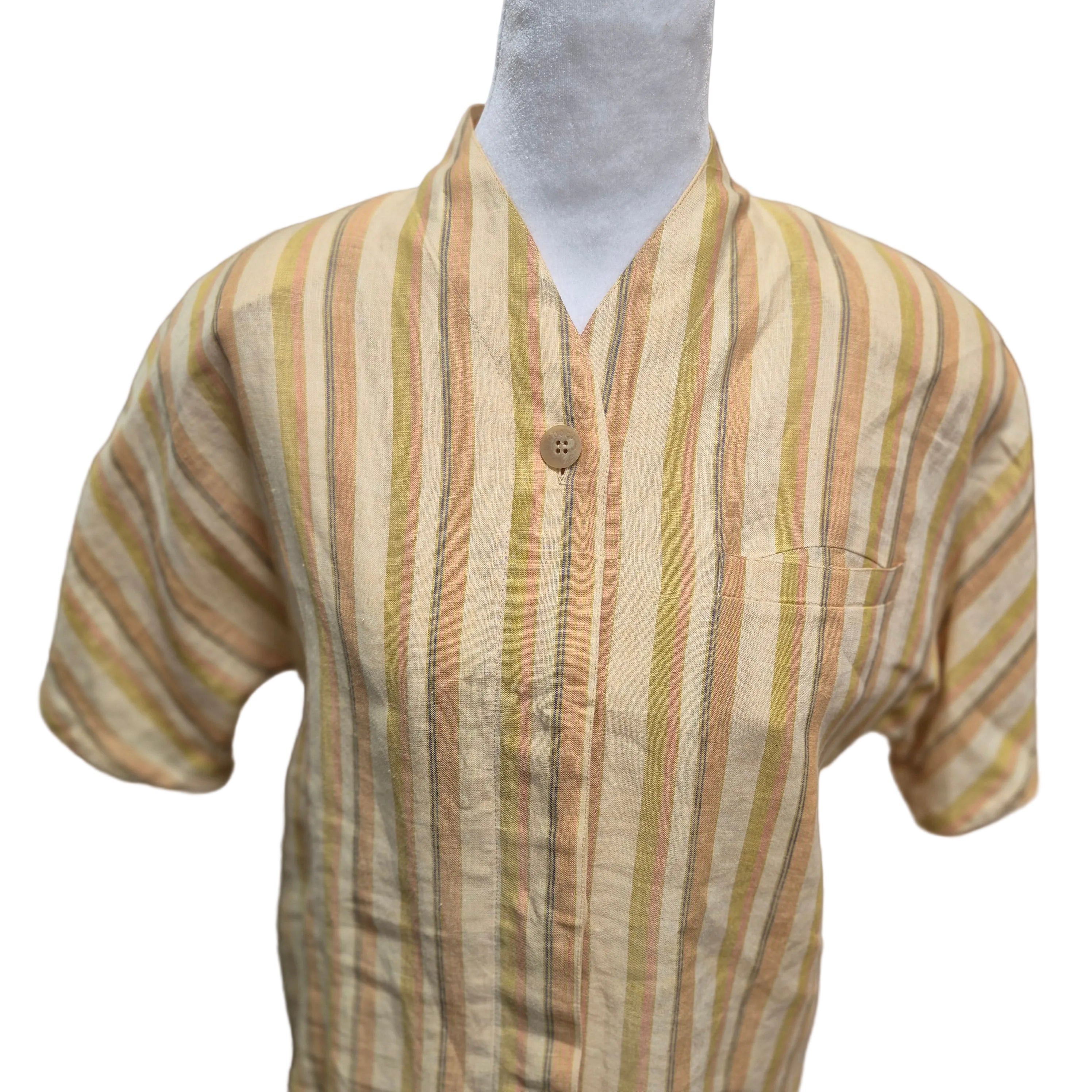 Gucci 1970s Linen Blouse Size 38