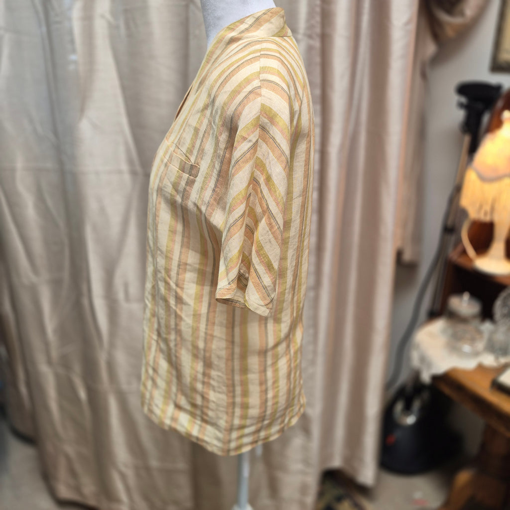 Gucci 1970s Linen Blouse Size 38
