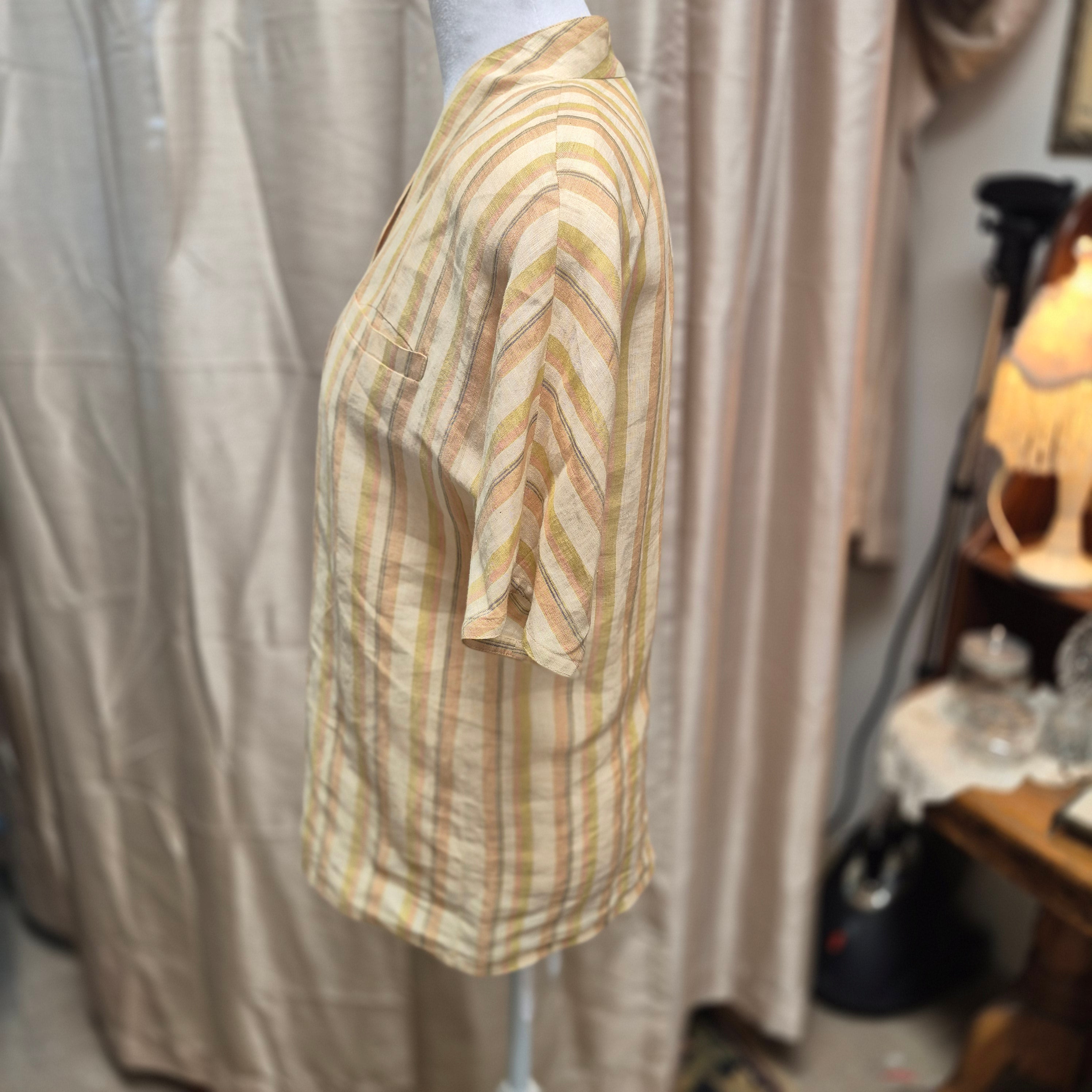 Gucci 1970s Linen Blouse Size 38