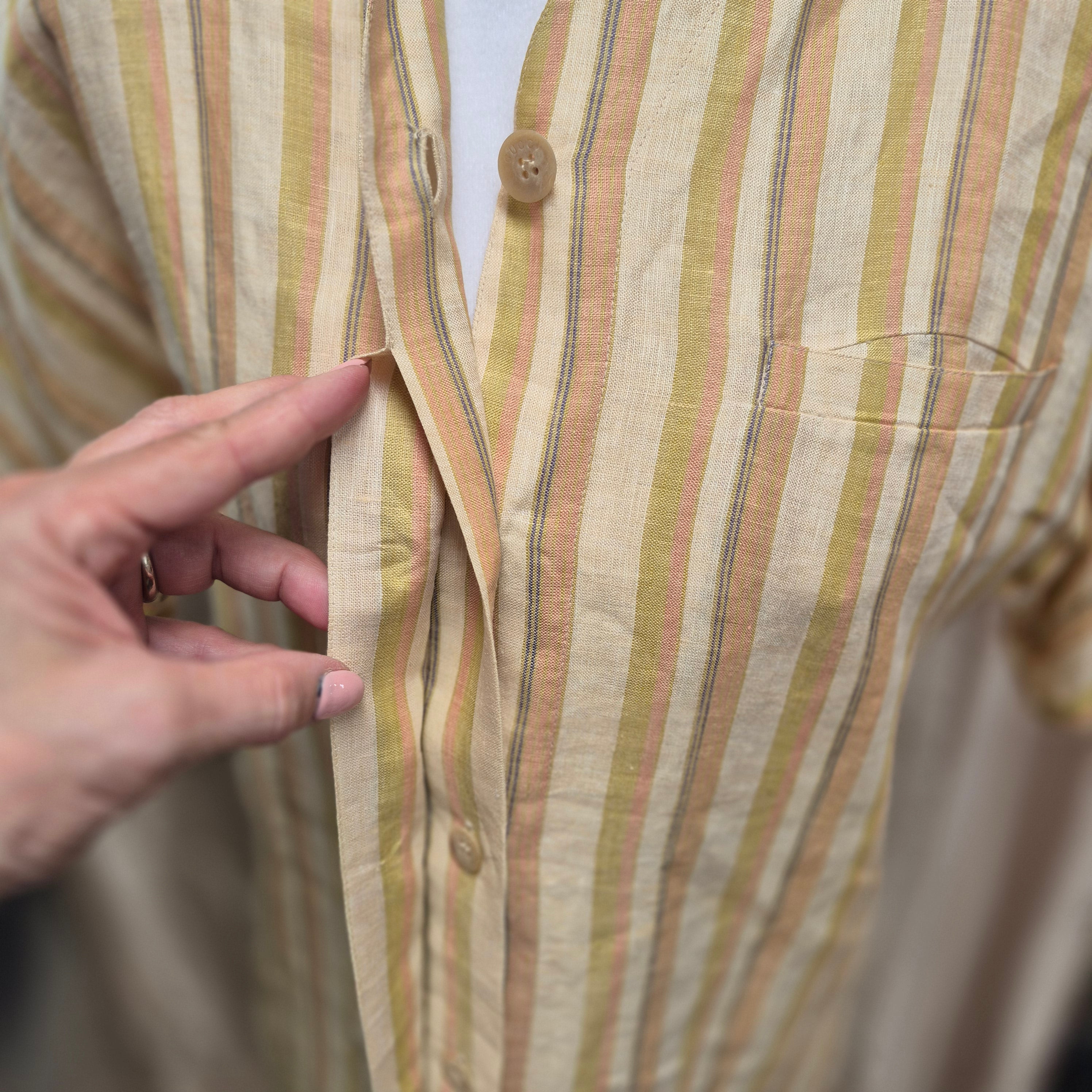 Gucci 1970s Linen Blouse Size 38