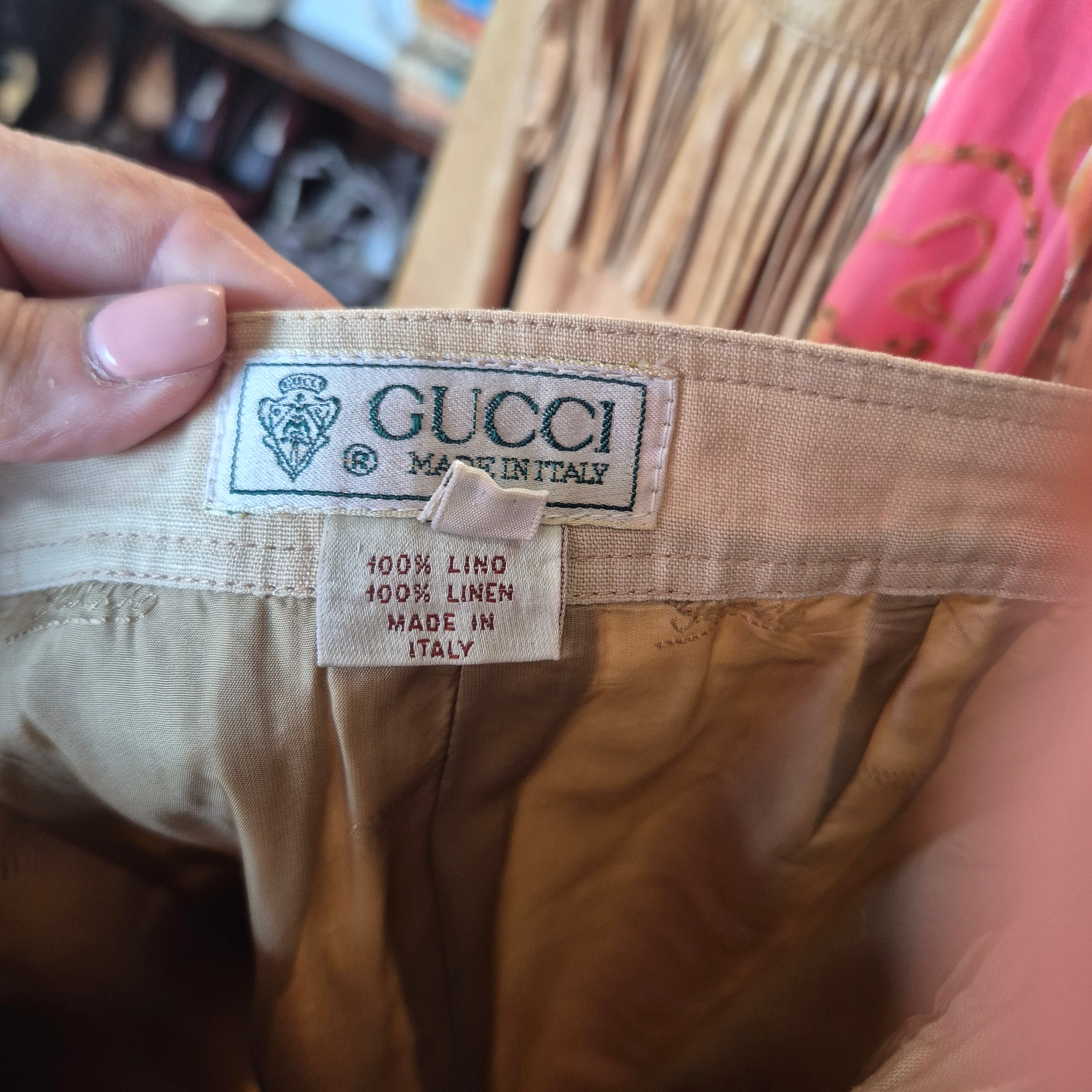 Gucci Vintage 100% Linen Skirt