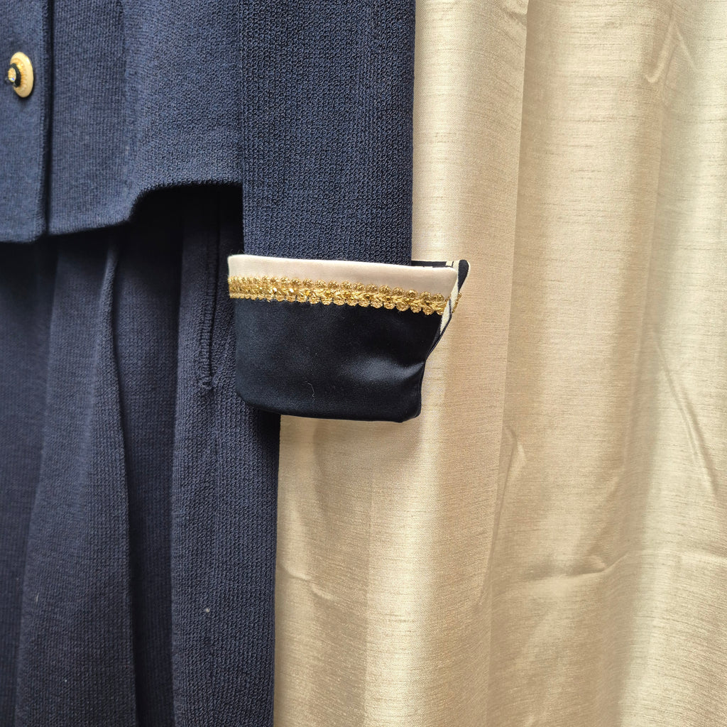 St. John Vintage 90s Navy Knit Two-Piece Suit Marie Gray Design