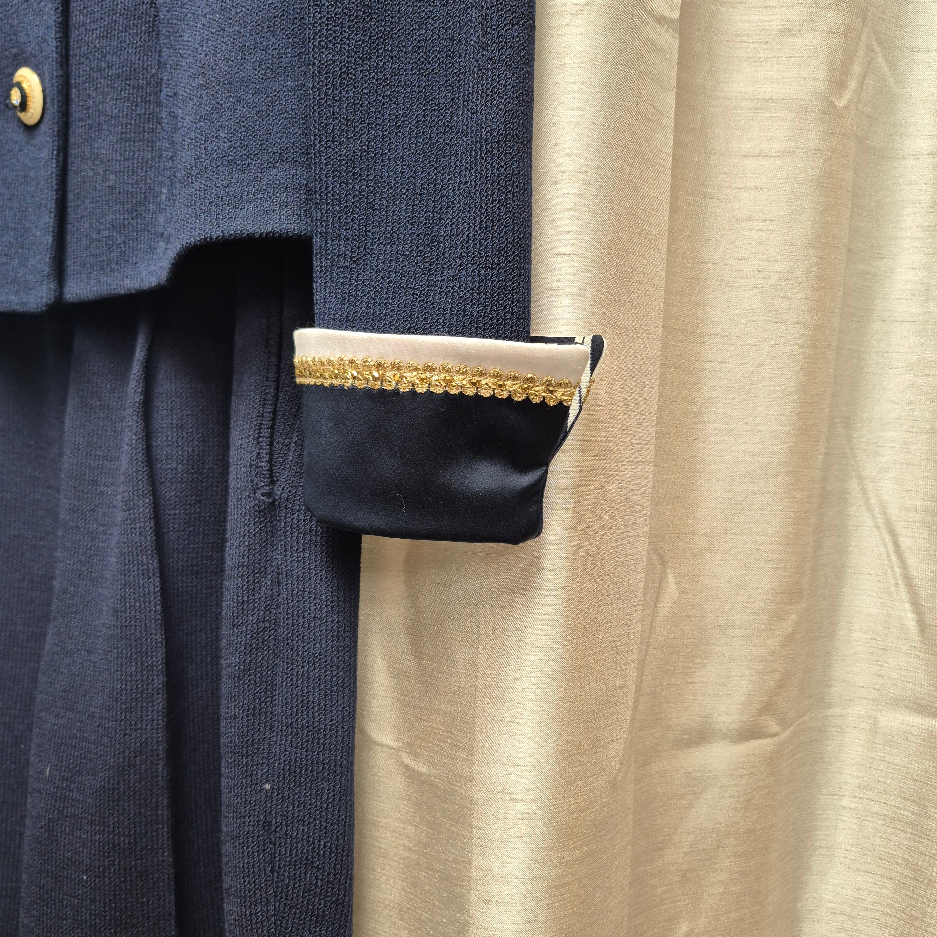 St. John Vintage 90s Navy Knit Two-Piece Suit Marie Gray Design