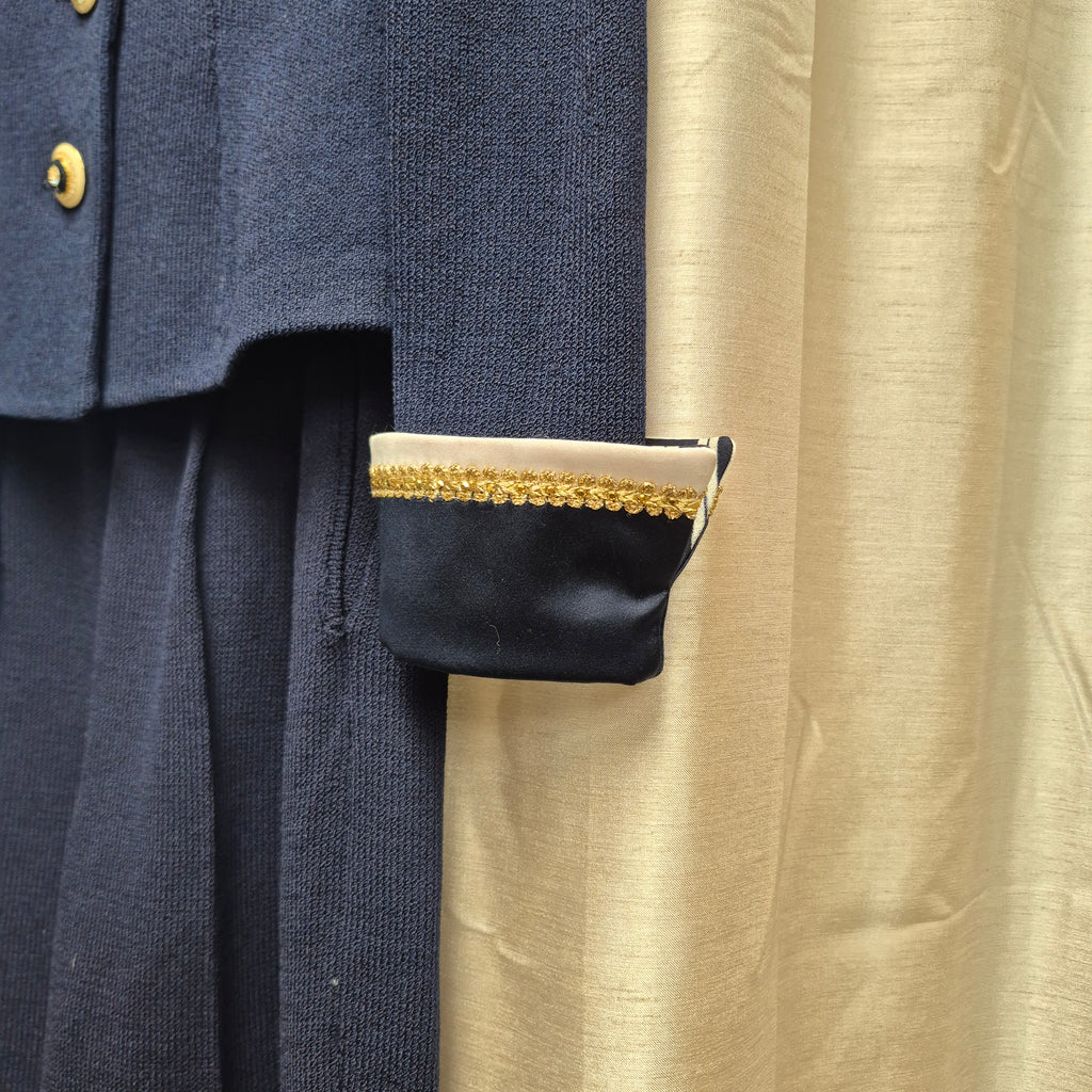 St. John Vintage 90s Navy Knit Two-Piece Suit Marie Gray Design