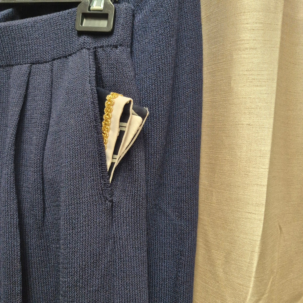 St. John Vintage 90s Navy Knit Two-Piece Suit Marie Gray Design