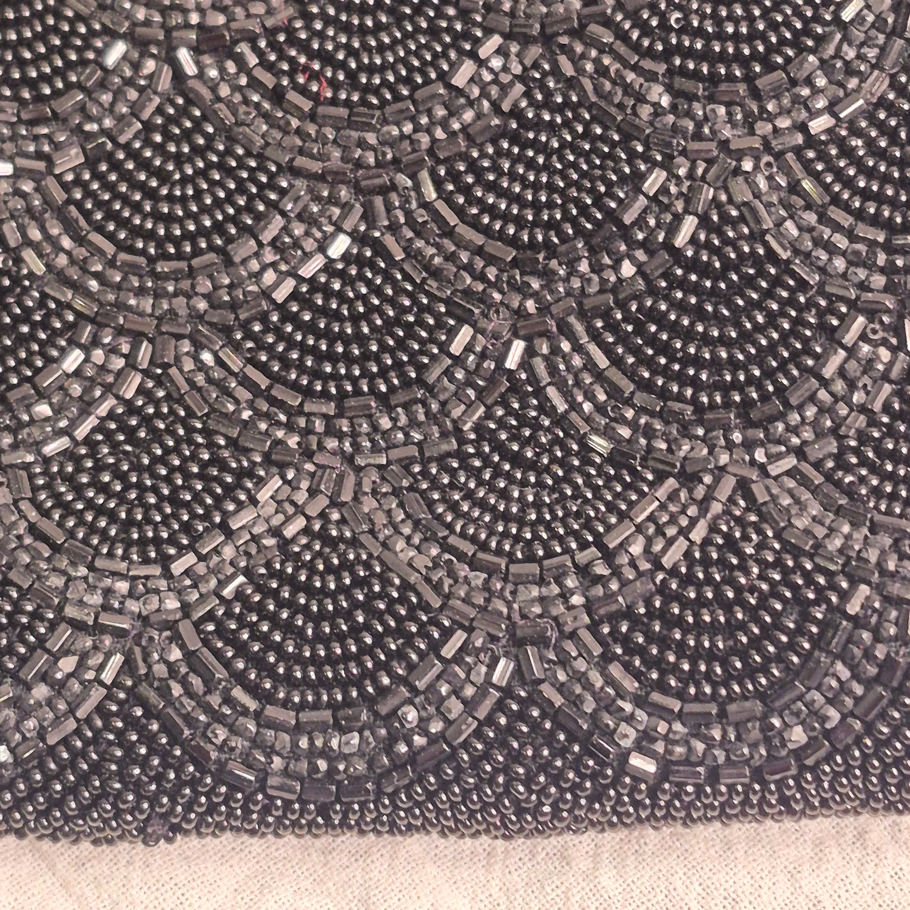 Vintage Carry France Black Beaded Evening Bag gold clasp