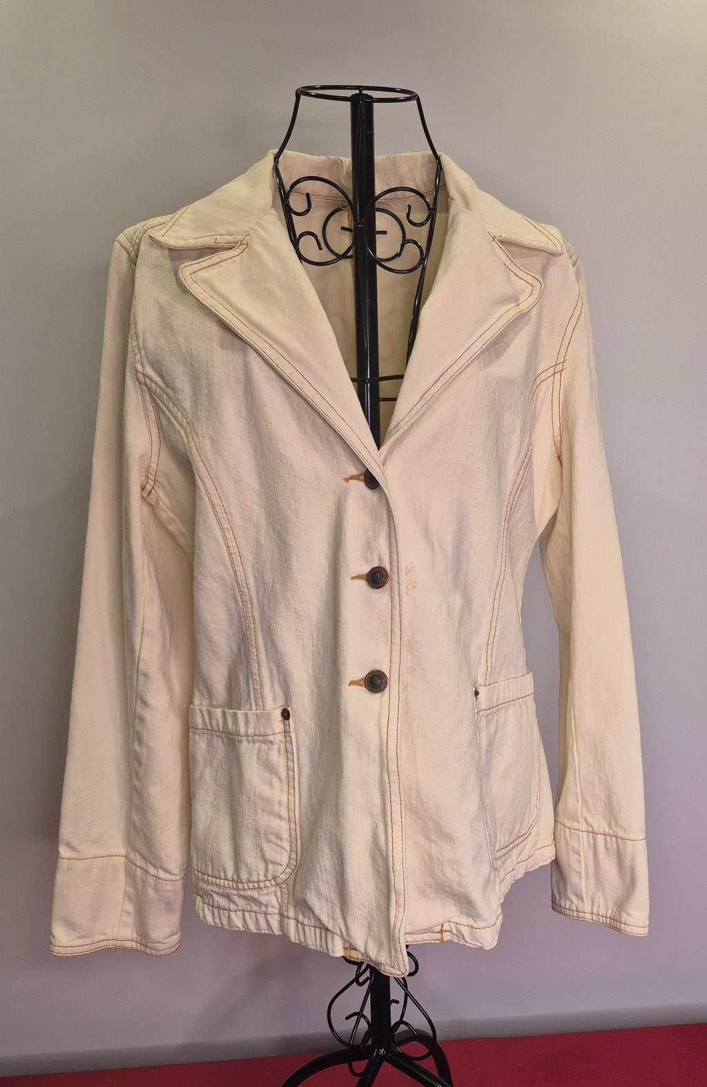 Vintage 90s Cream Denim Jacket