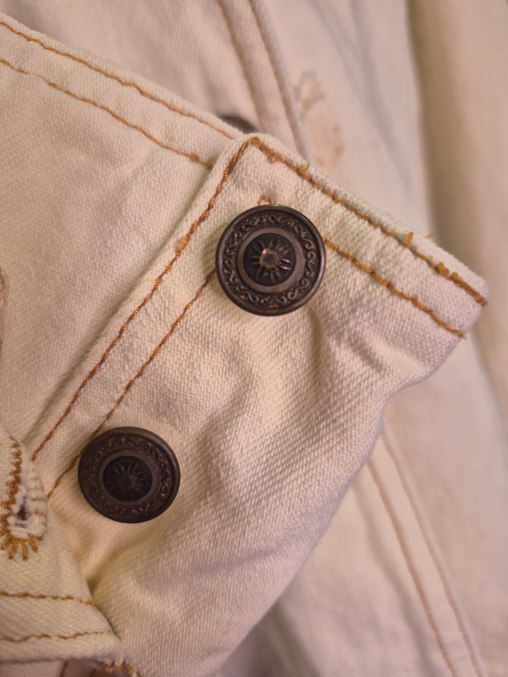 Vintage 90s Cream Denim Jacket