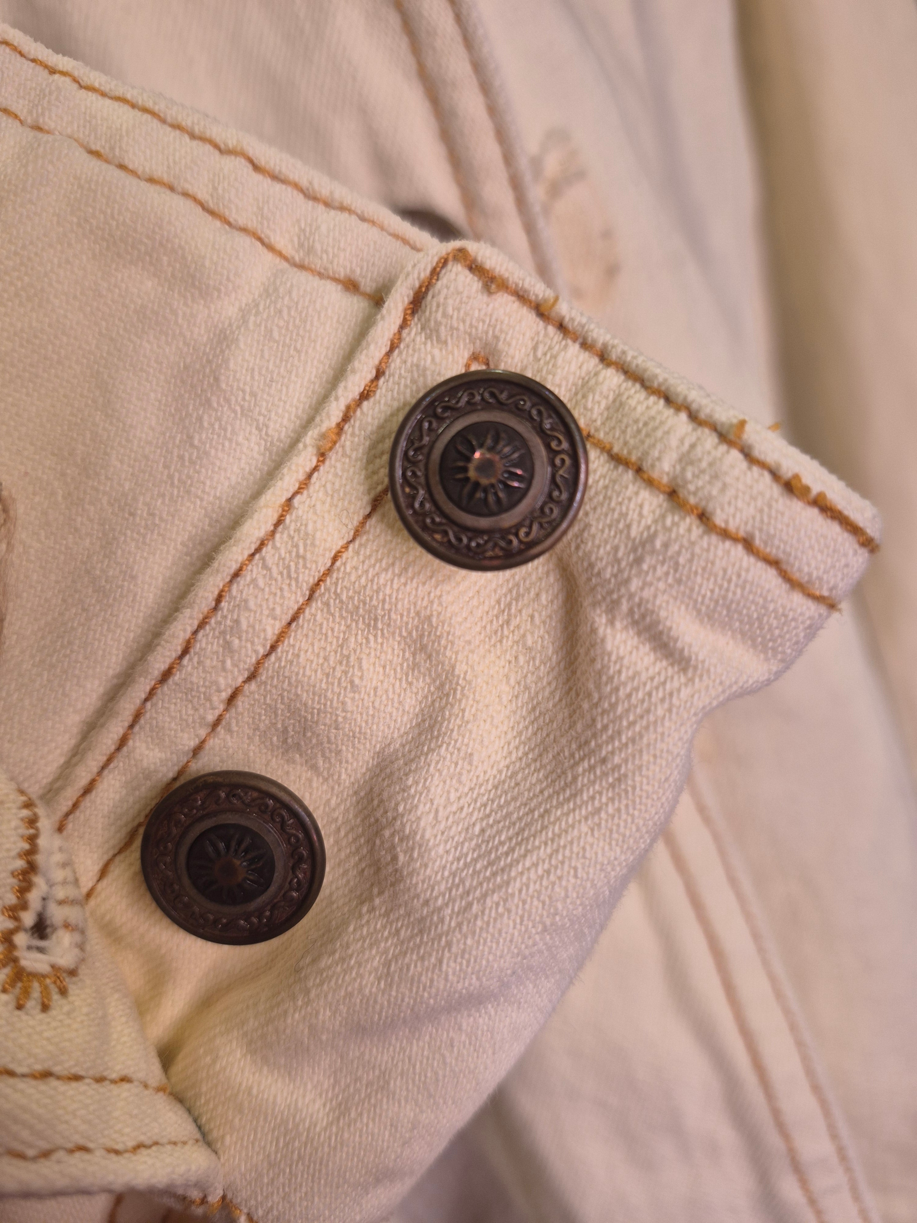 Vintage 90s Cream Denim Jacket