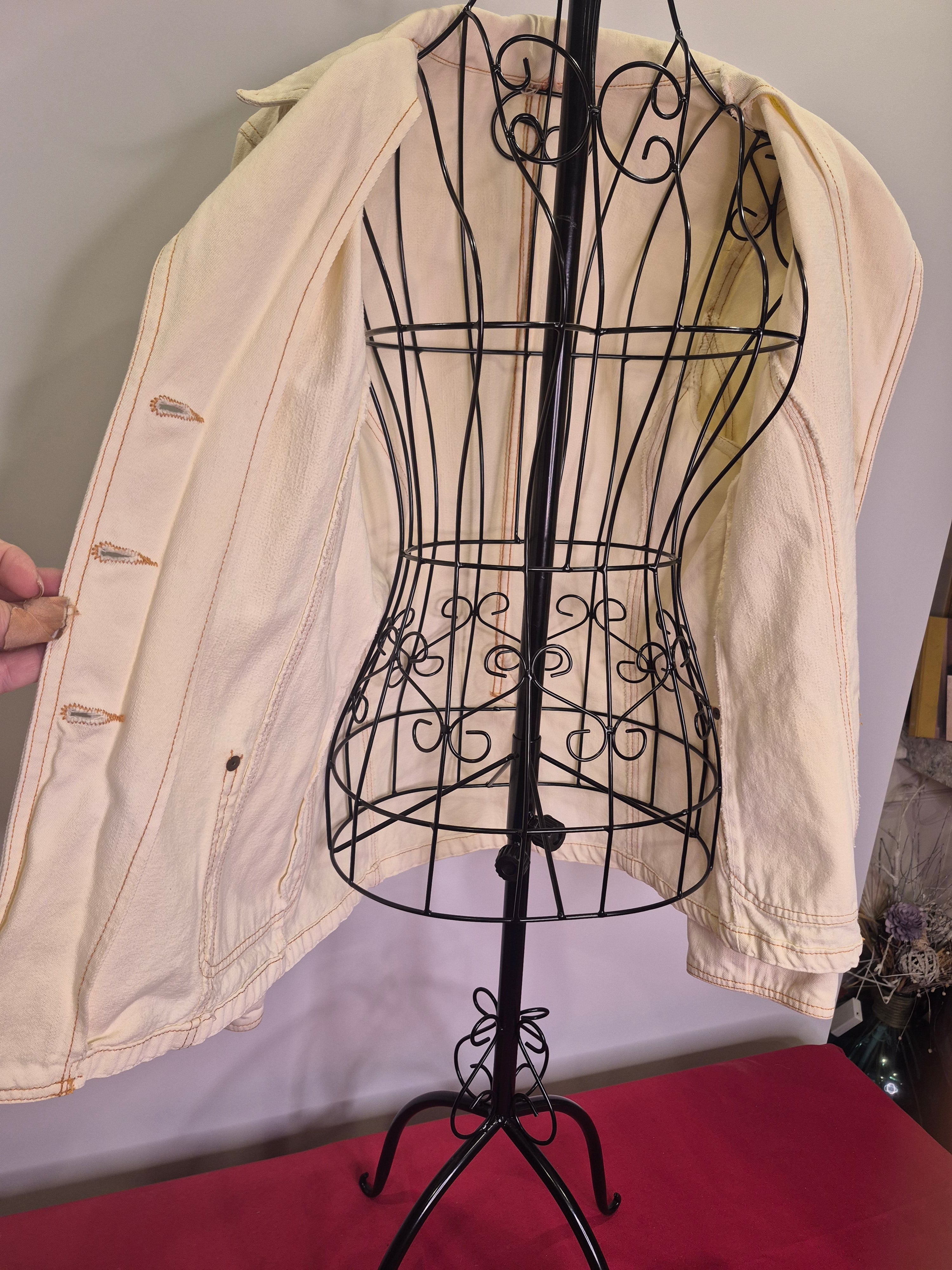 Vintage 90s Cream Denim Jacket
