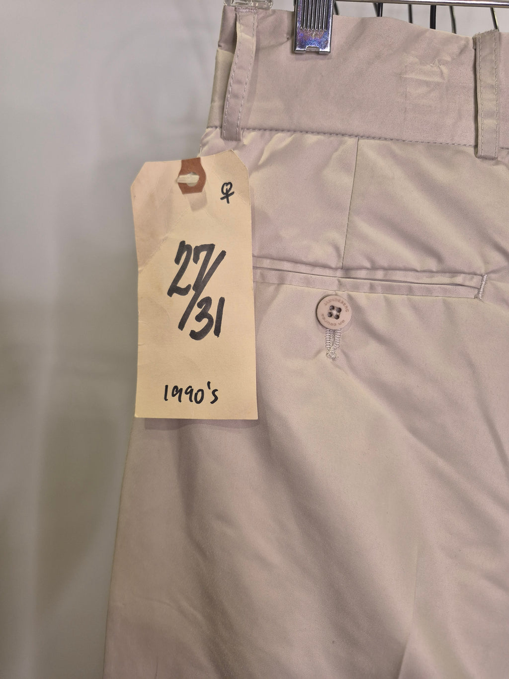 J. Lindeberg 1990s Cream Golf Pants | Cuffed | Double Hook & Eye | Size 27 Waist
