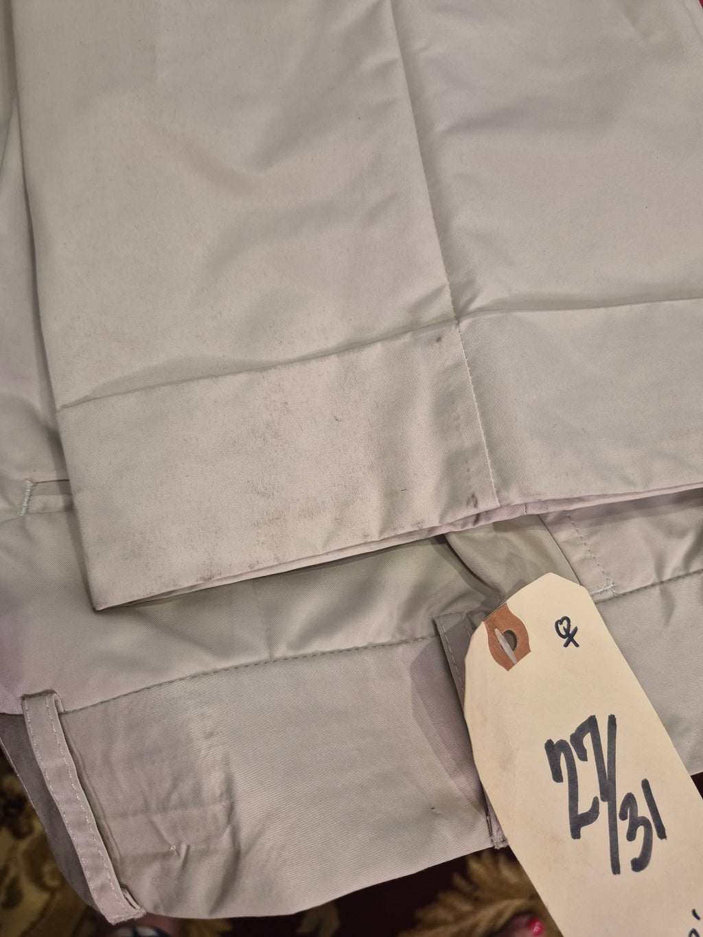 J. Lindeberg 1990s Cream Golf Pants | Cuffed | Double Hook & Eye | Size 27 Waist