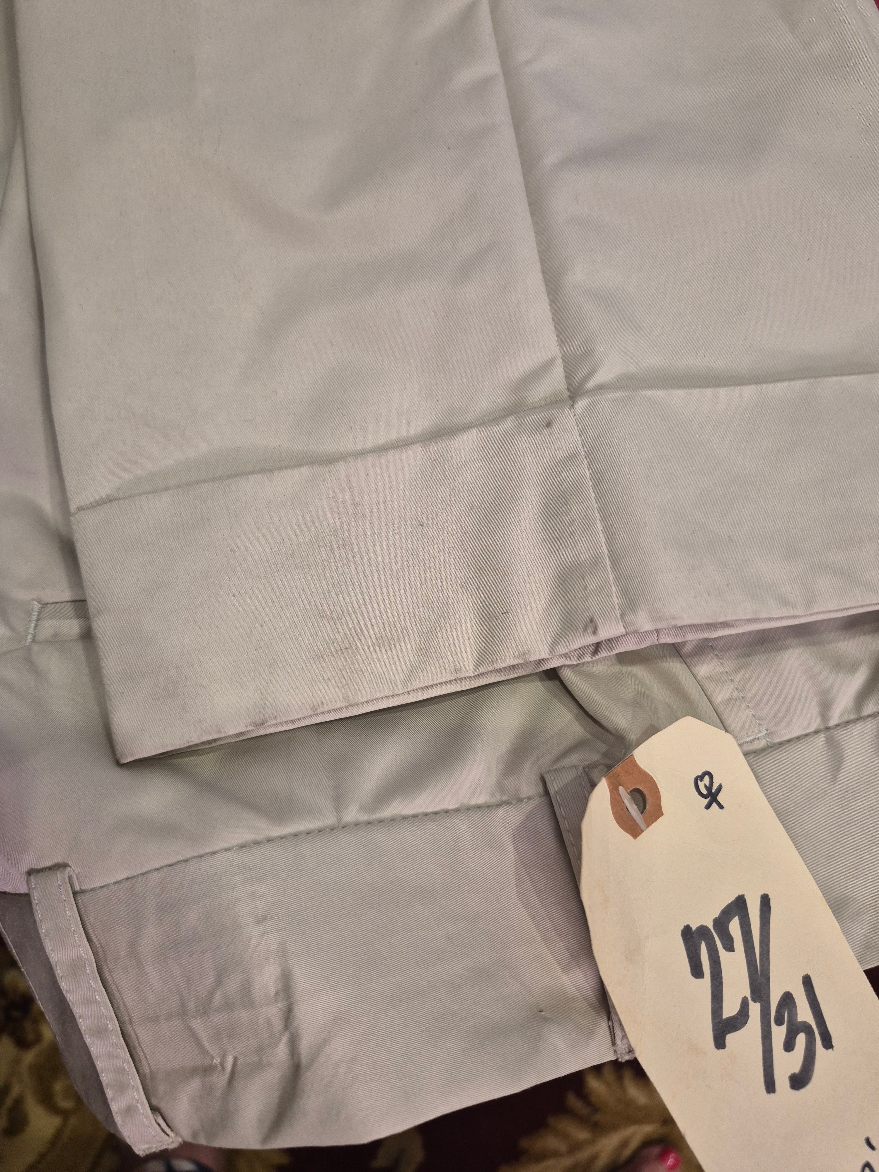 J. Lindeberg 1990s Cream Golf Pants | Cuffed | Double Hook & Eye | Size 27 Waist