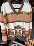 Men’s Vintage London Bobby Knit Sweater - Striped V-Neck Size L