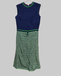 Handmade 1960s Sweater Dress - Blue Green Sleeveless lined Great Condition