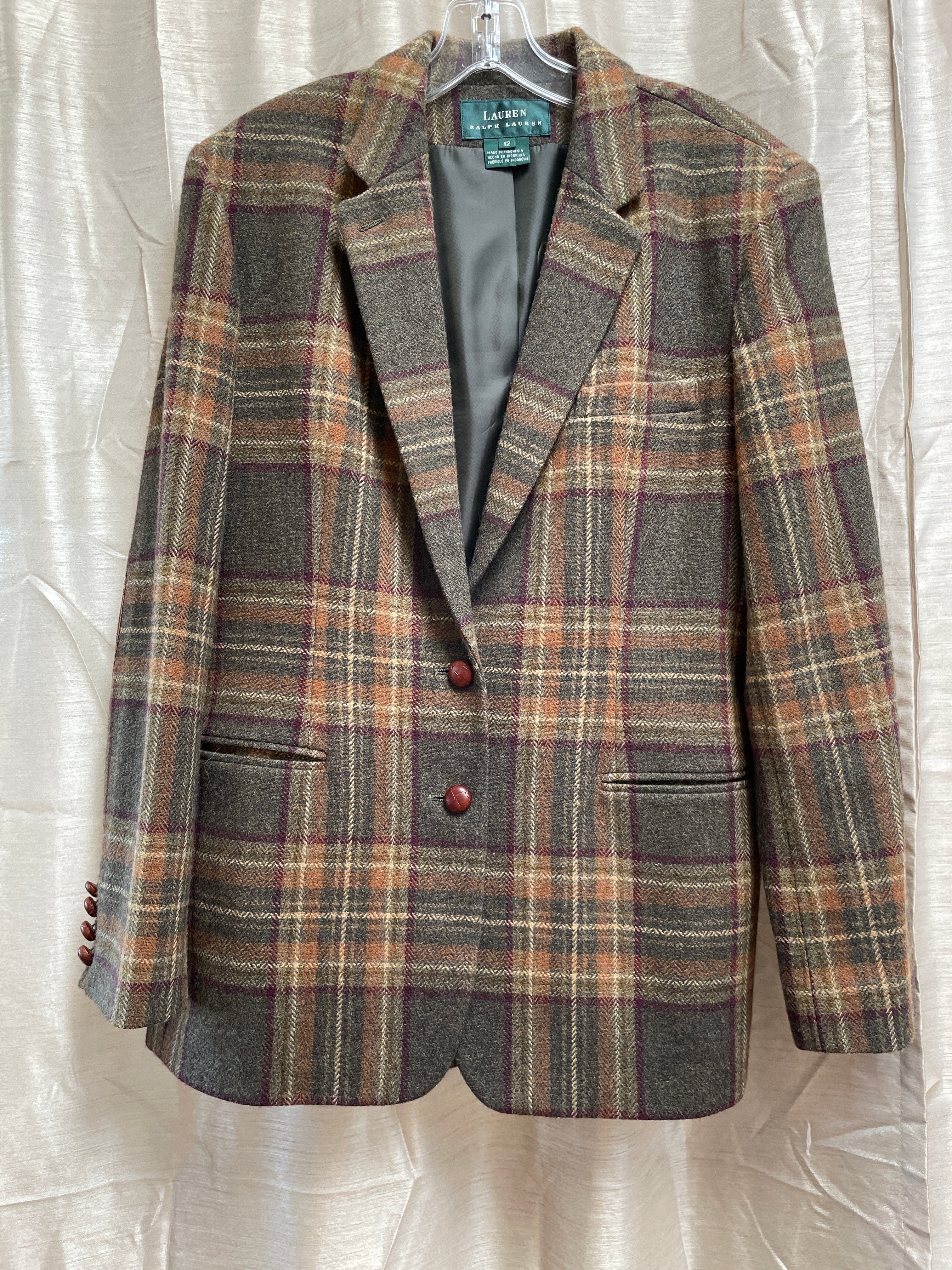 Ralph Lauren Vintage Plaid Blazer - Size 12
