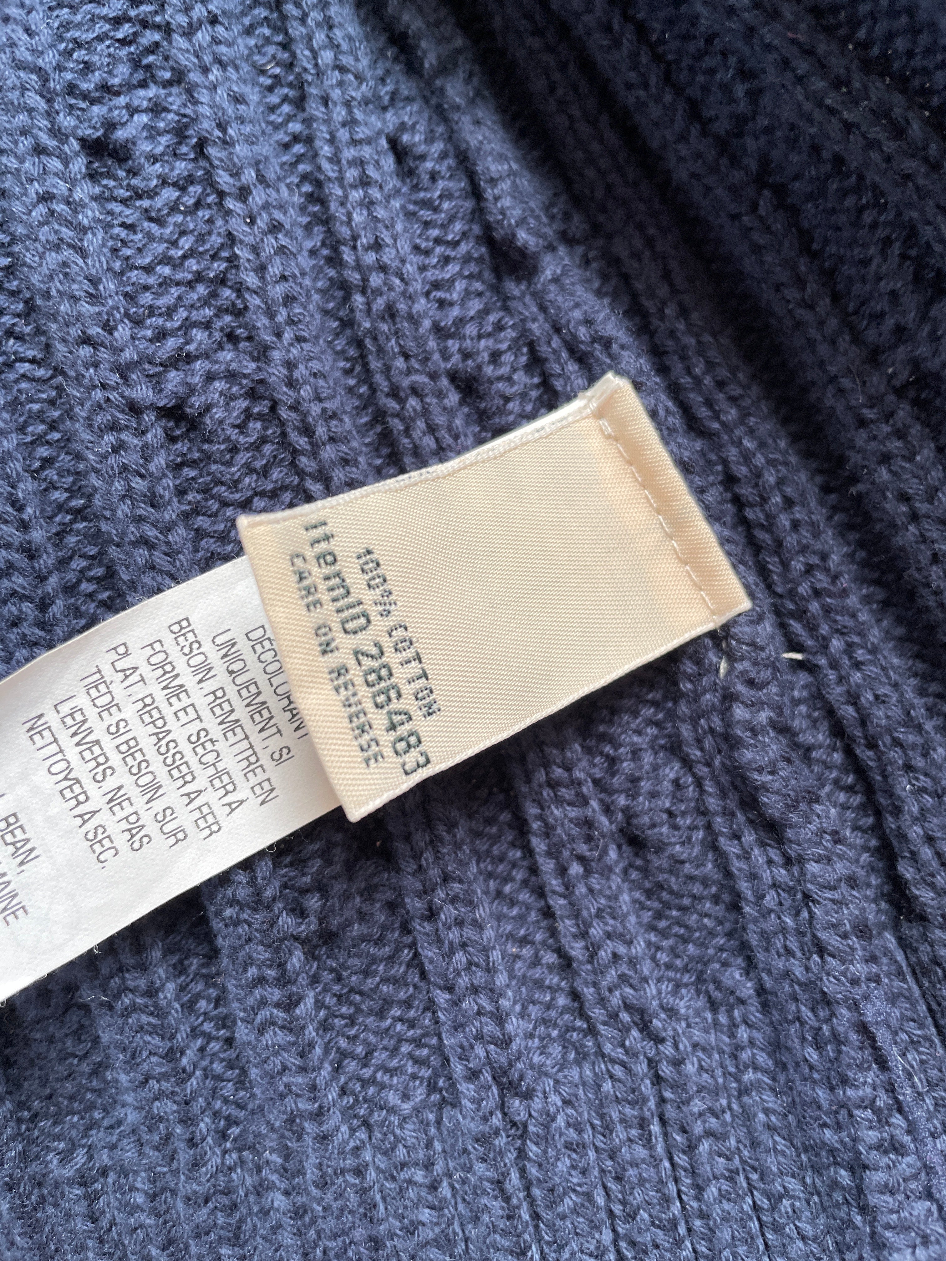 Vintage L.L.Bean Cable Knit Cardigan - Charcoal Gray - Size Small