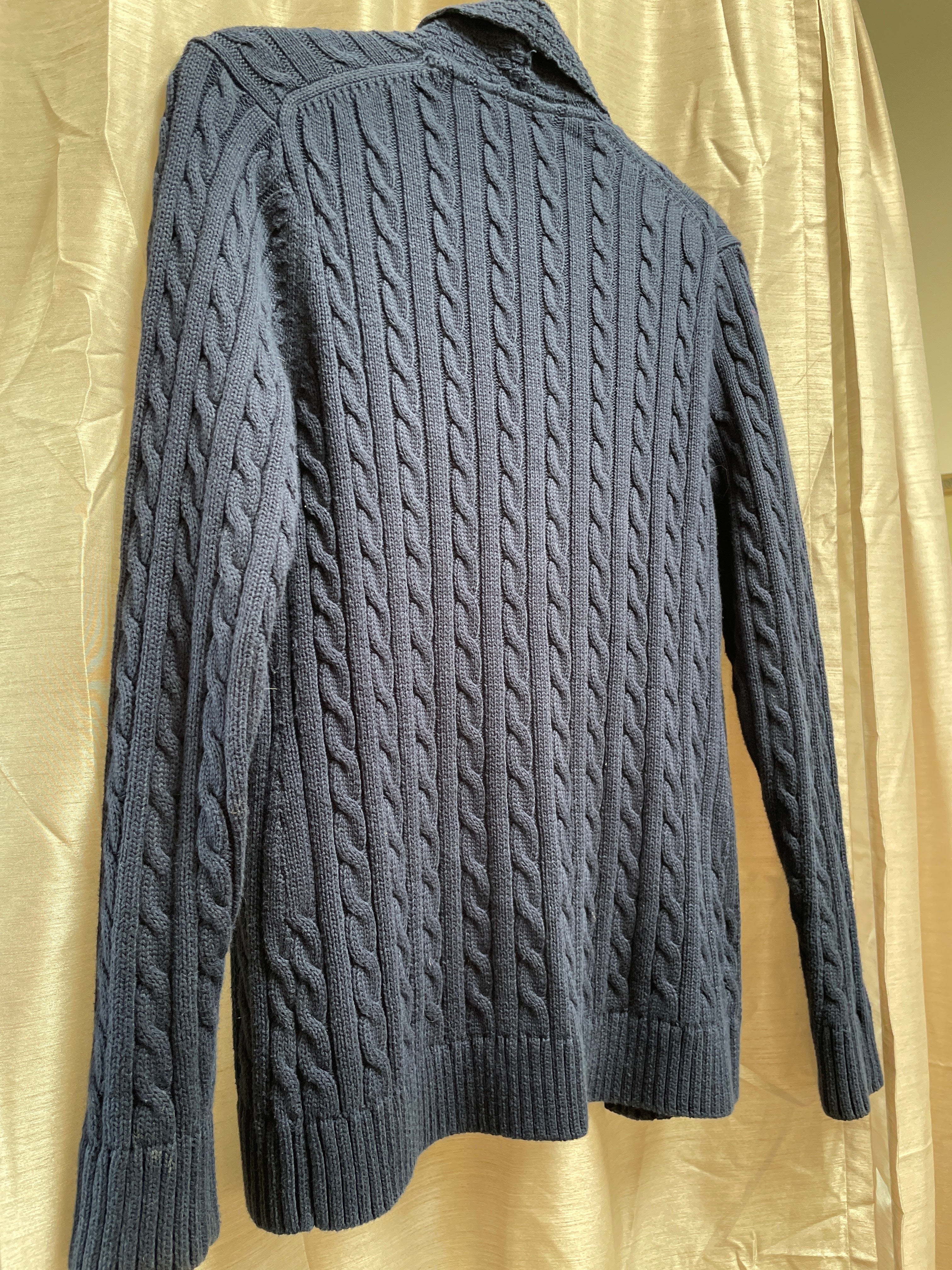 Vintage L.L.Bean Cable Knit Cardigan - Charcoal Gray - Size Small