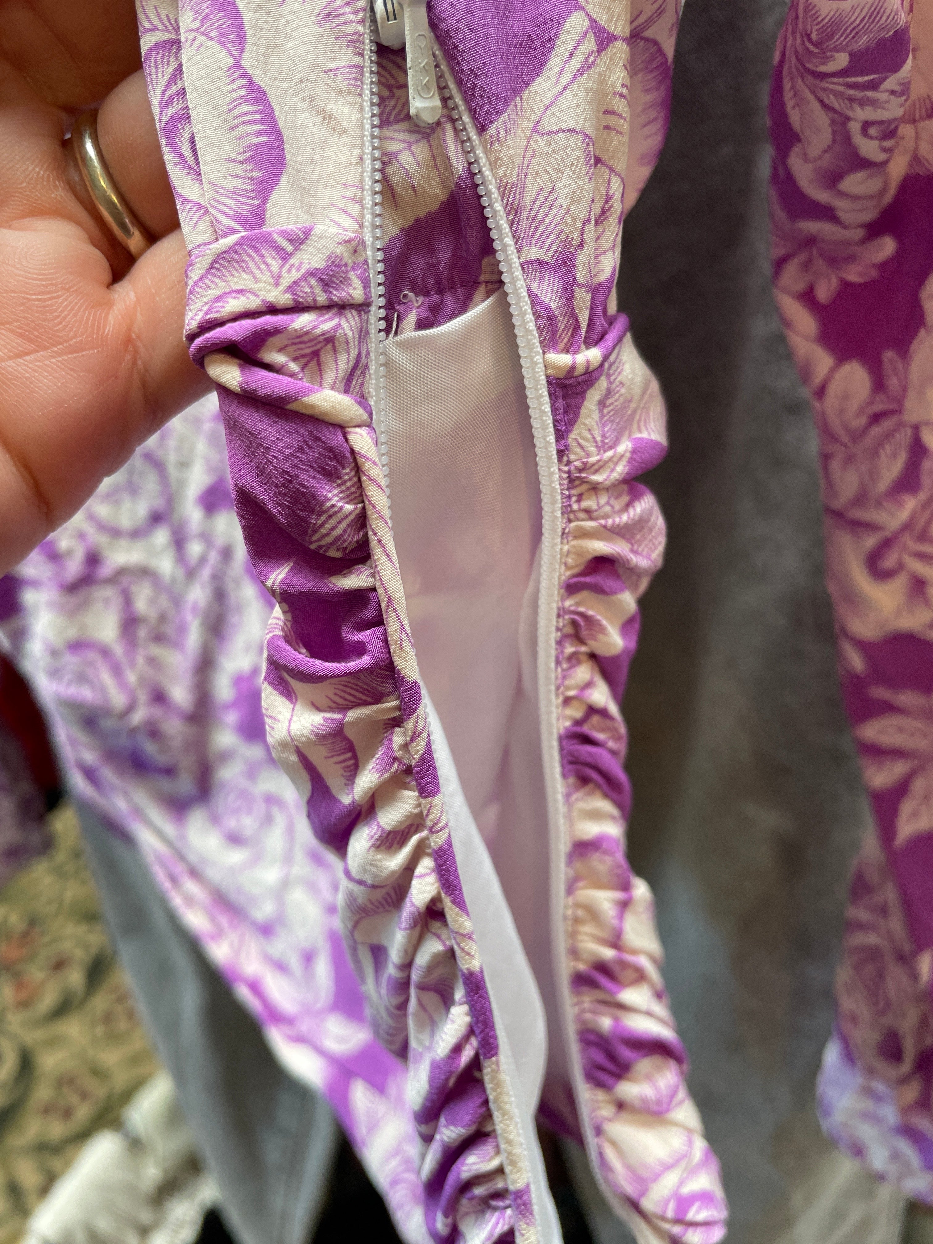 Ungaro Vintage Purple & Cream Floral Two-Piece Set — Jacket & Top