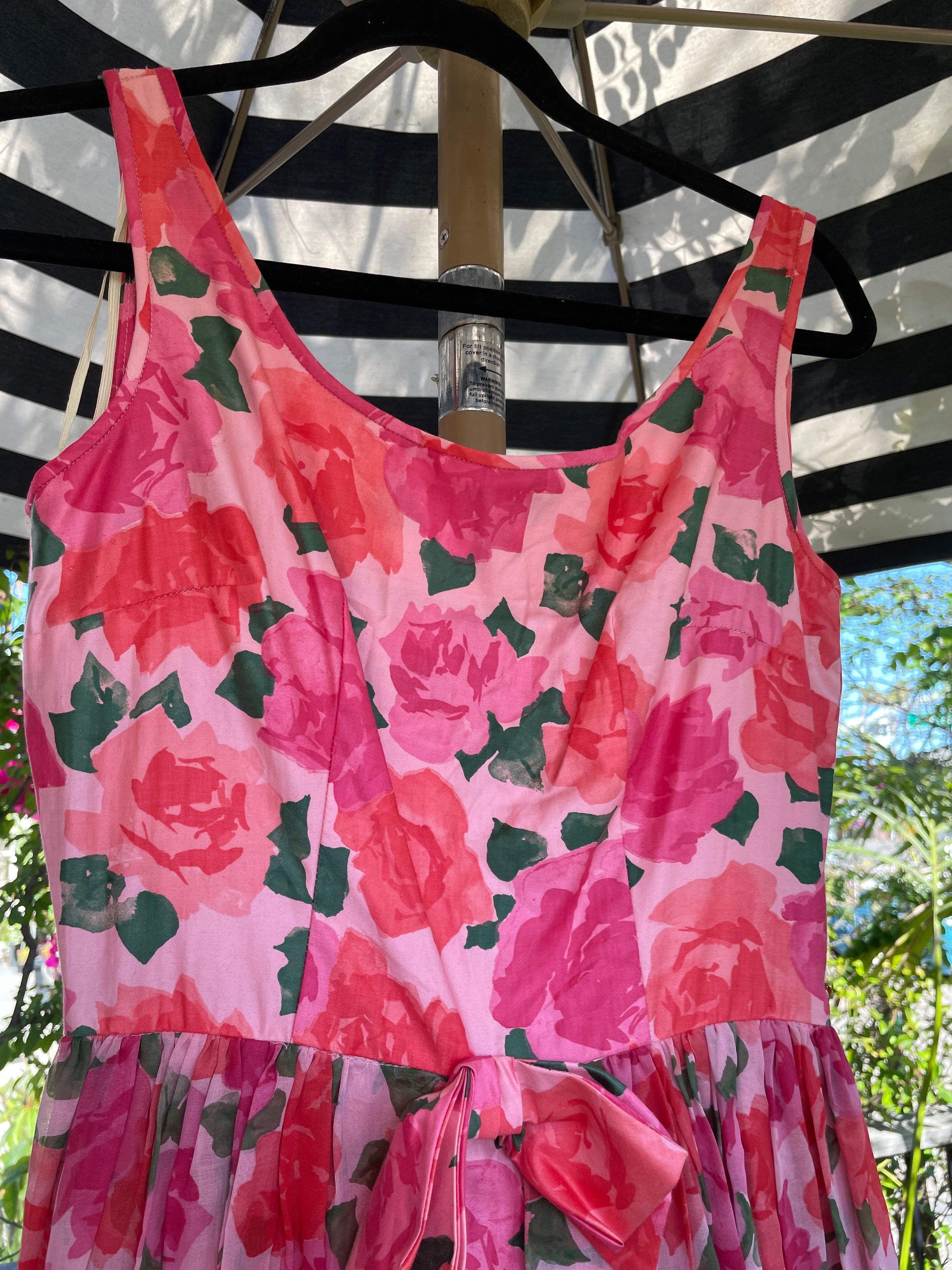 1950s Jerry Gilden Spectator Floral Cocktail Dress — Vintage Size 12 — NWT — Unworn