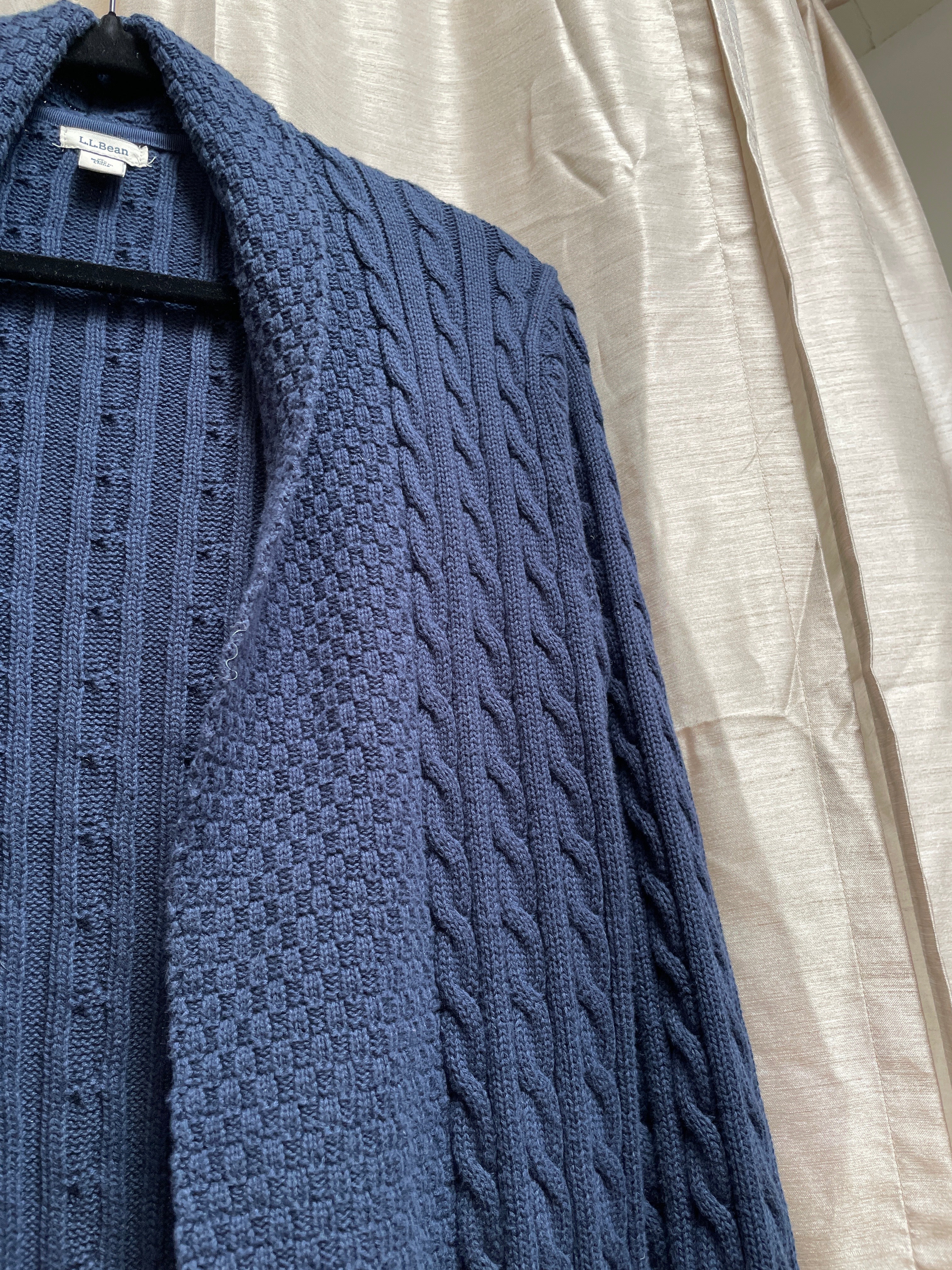 Vintage L.L.Bean Cable Knit Cardigan - Charcoal Gray - Size Small