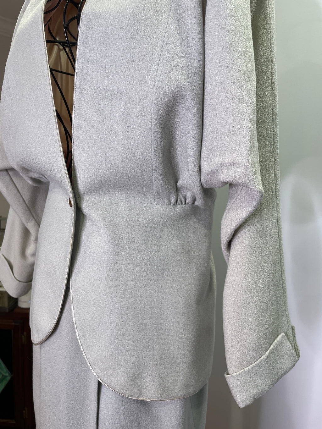 1980s Nora Miller Dynasty Collection Two-Piece Rhinestone Suit