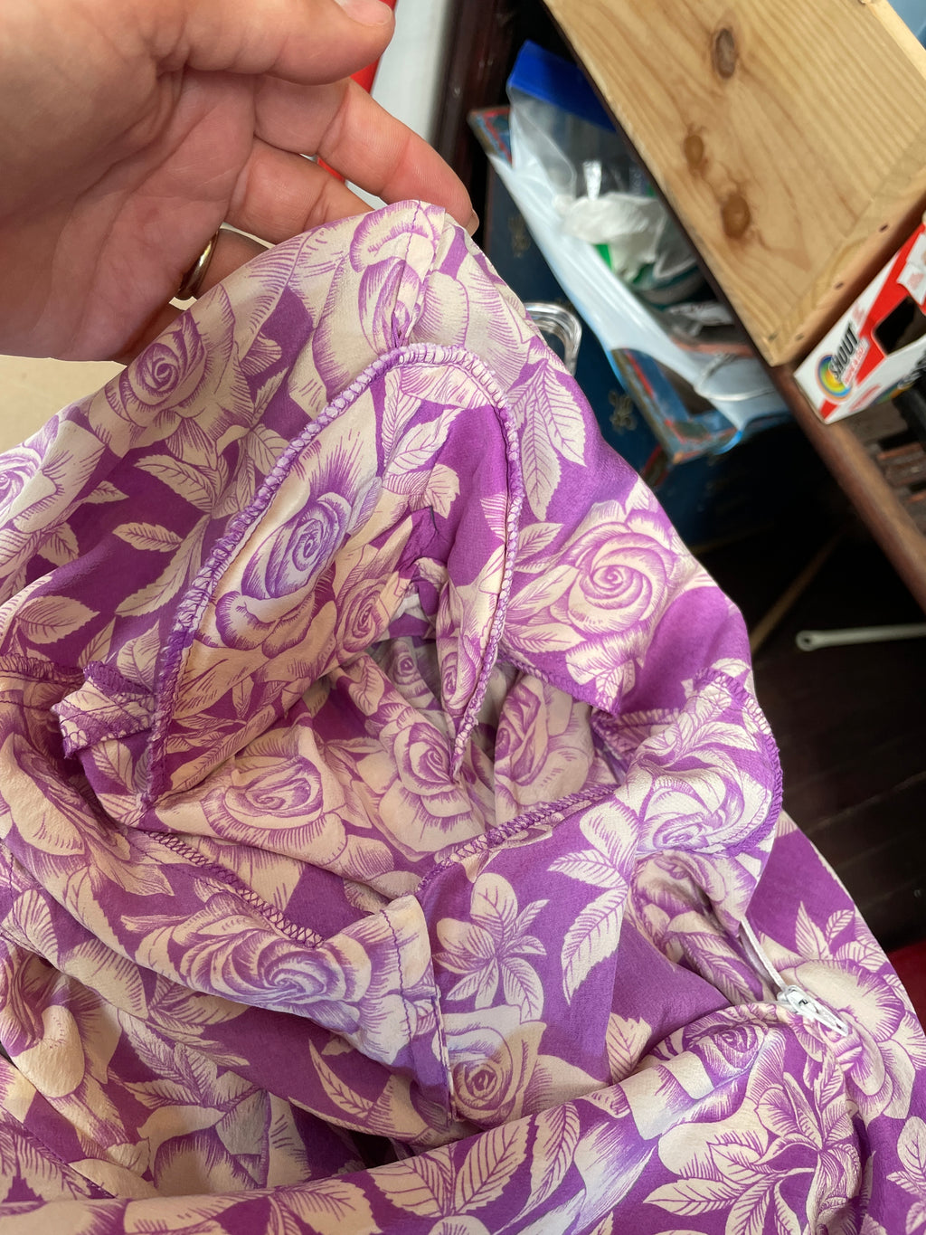 Ungaro Vintage Purple & Cream Floral Two-Piece Set — Jacket & Top