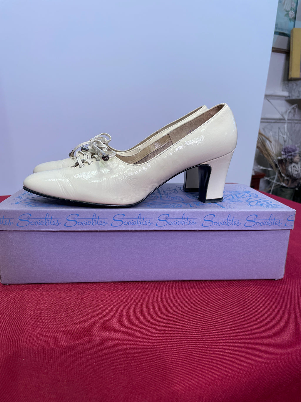 Vintage White Patent Leather Heels | Socialites | Size 6½ | Made in USA