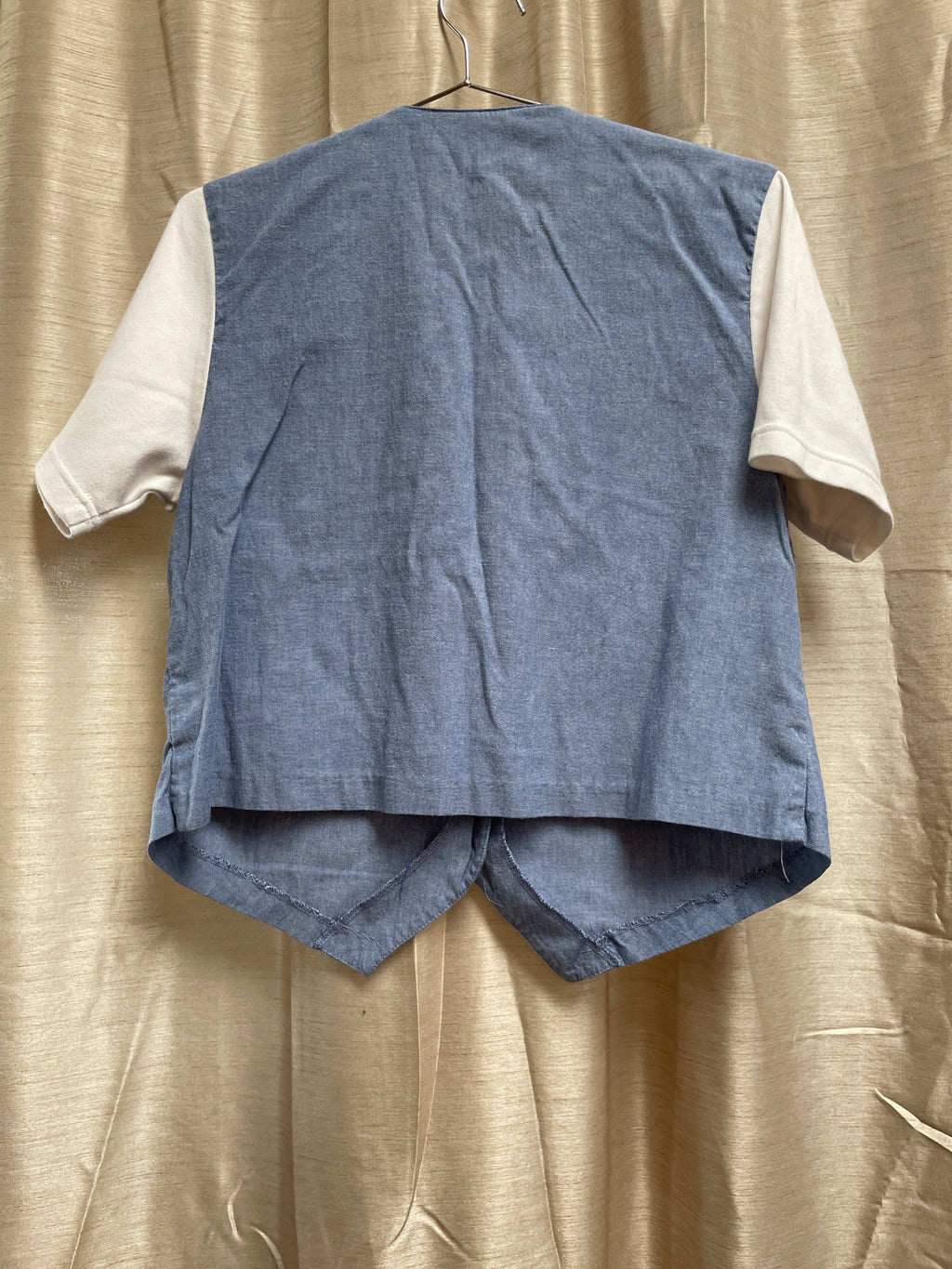 Vintage Alfred Dunner Embroidered Denim Vest with Attached Tee - Size Medium Petite