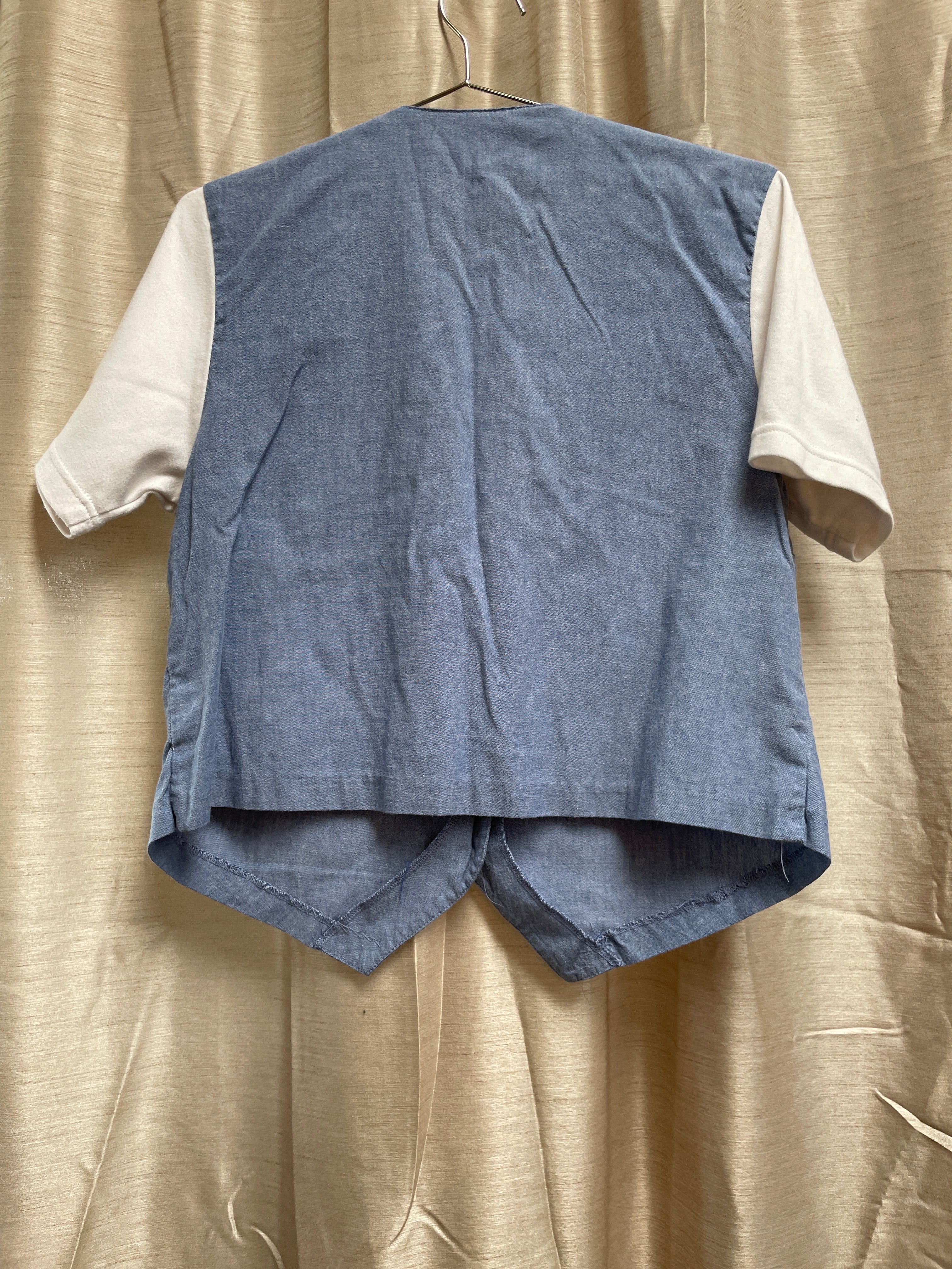 Vintage Alfred Dunner Embroidered Denim Vest with Attached Tee - Size Medium Petite