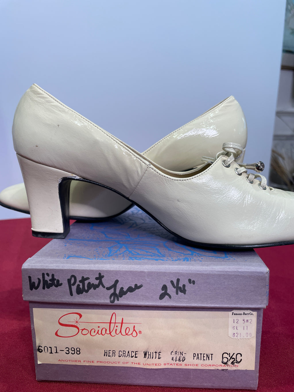 Vintage White Patent Leather Heels | Socialites | Size 6½ | Made in USA