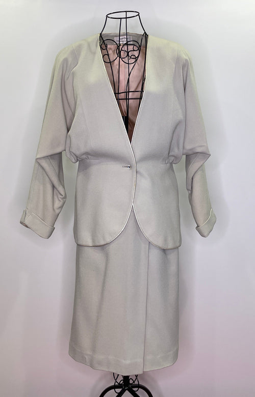 1980s Nora Miller Dynasty Collection Two-Piece Rhinestone Suit