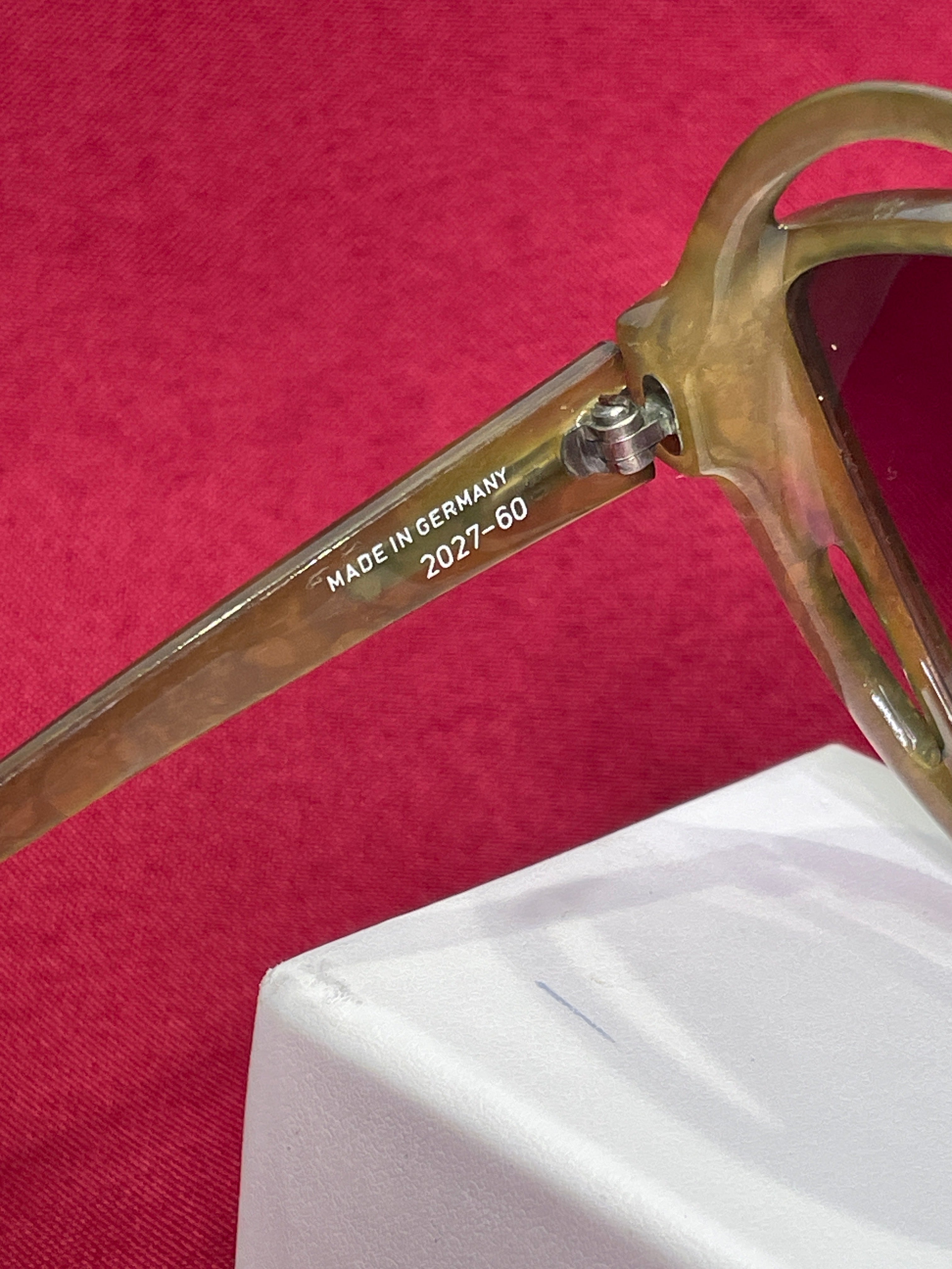 Vintage Christian Dior Oversized Sunglasses Olive Green 2027 60 Jasped Frame with Gradient Lenses